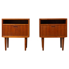 Teak Danish Modern Nightstands End Tables Made by Falster Møbelfabrik