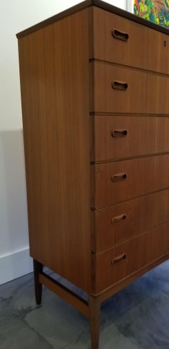 Teak Danish Modern Tall Dresser