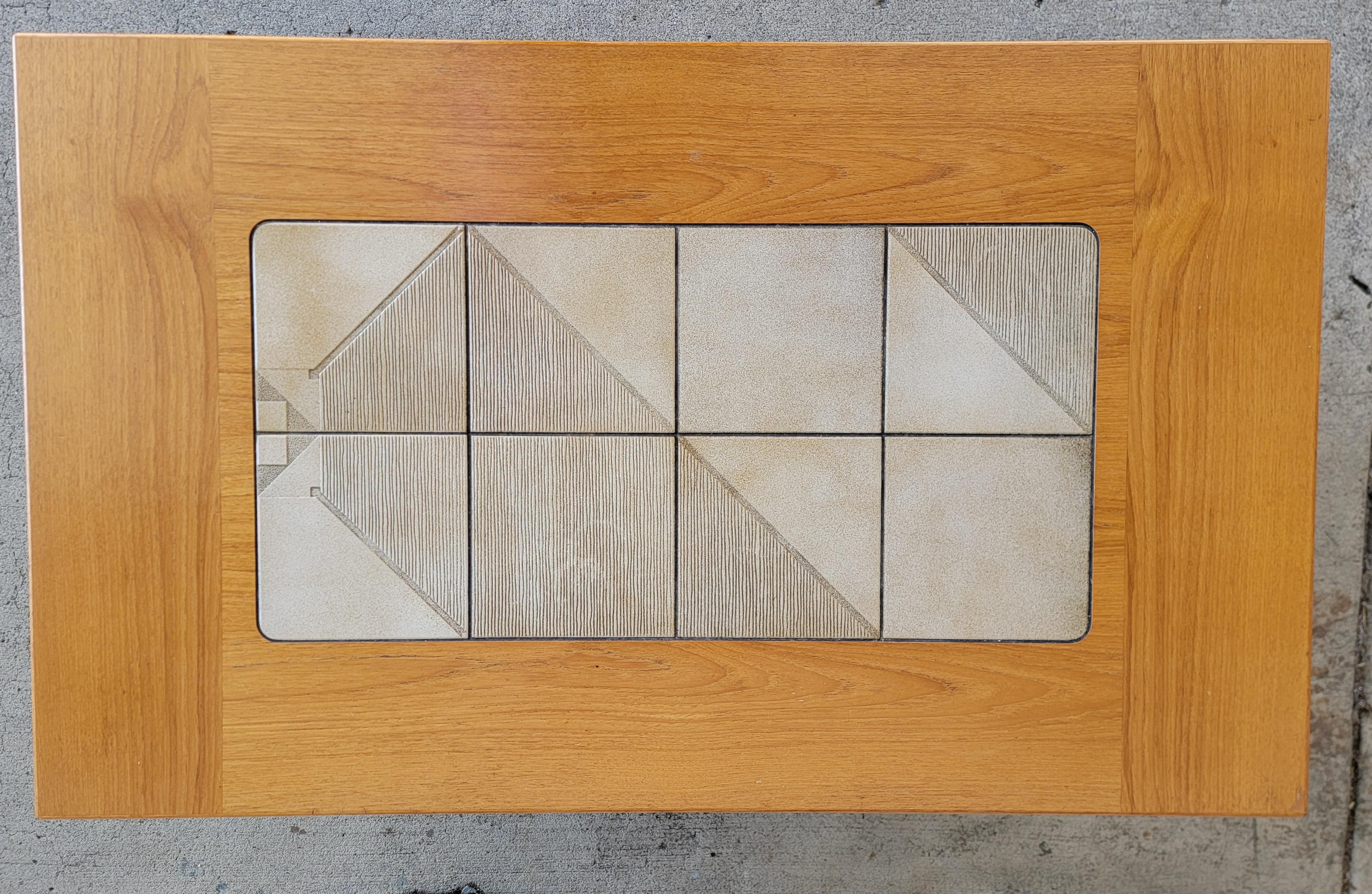Scandinavian Modern Teak Danish Modern Tile Top Coffee Table