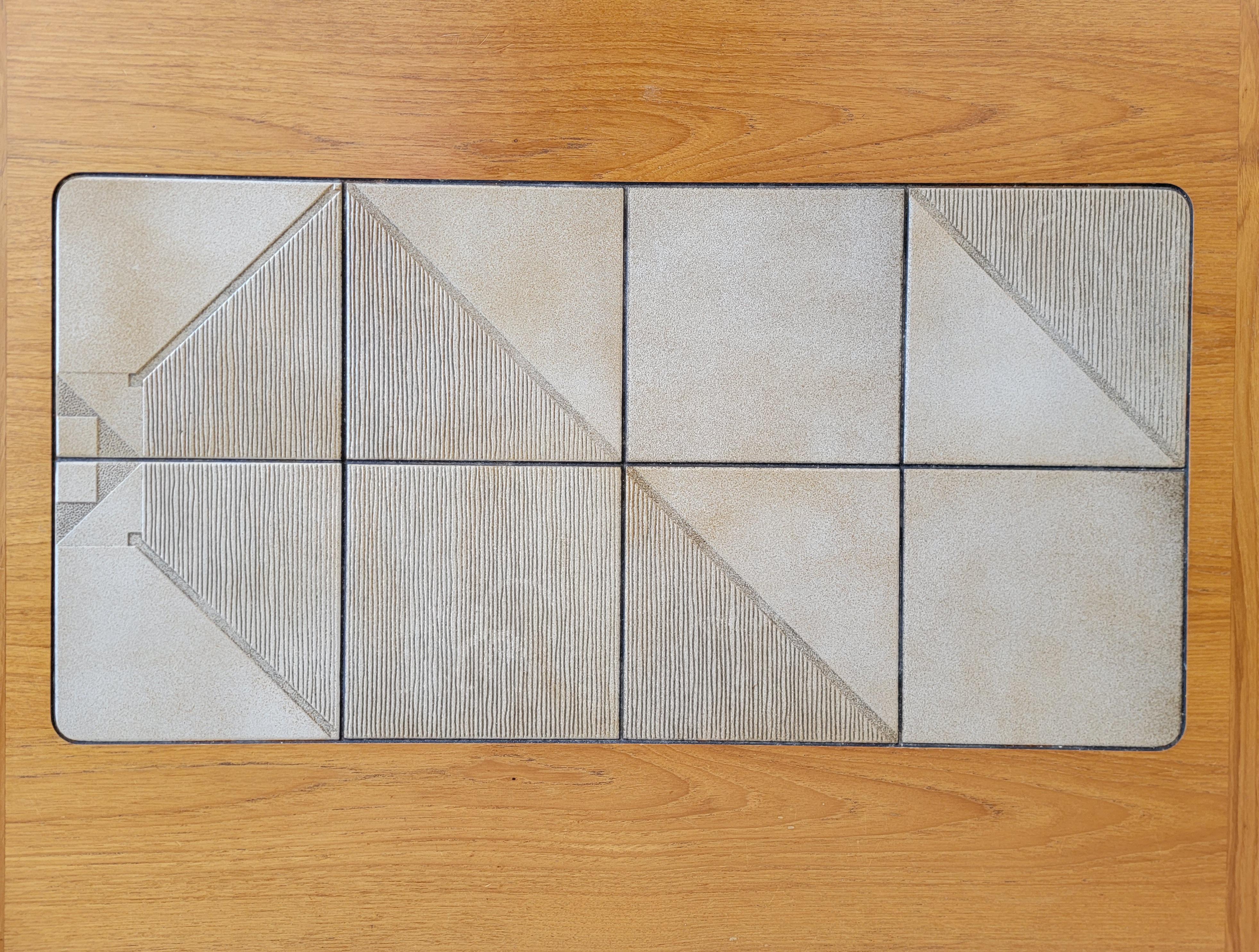 Teak Danish Modern Tile Top Coffee Table In Good Condition In Fulton, CA