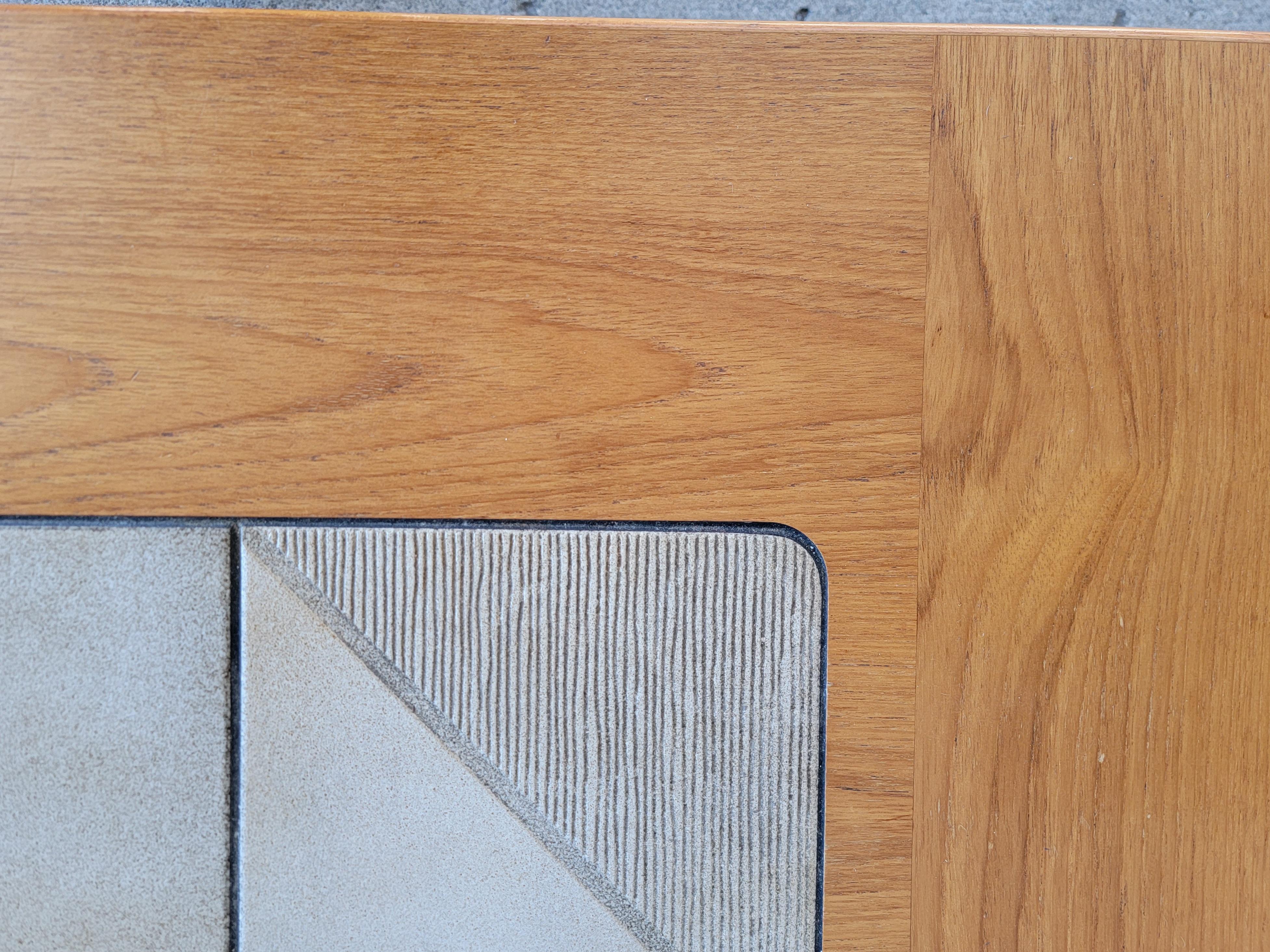 Ceramic Teak Danish Modern Tile Top Coffee Table