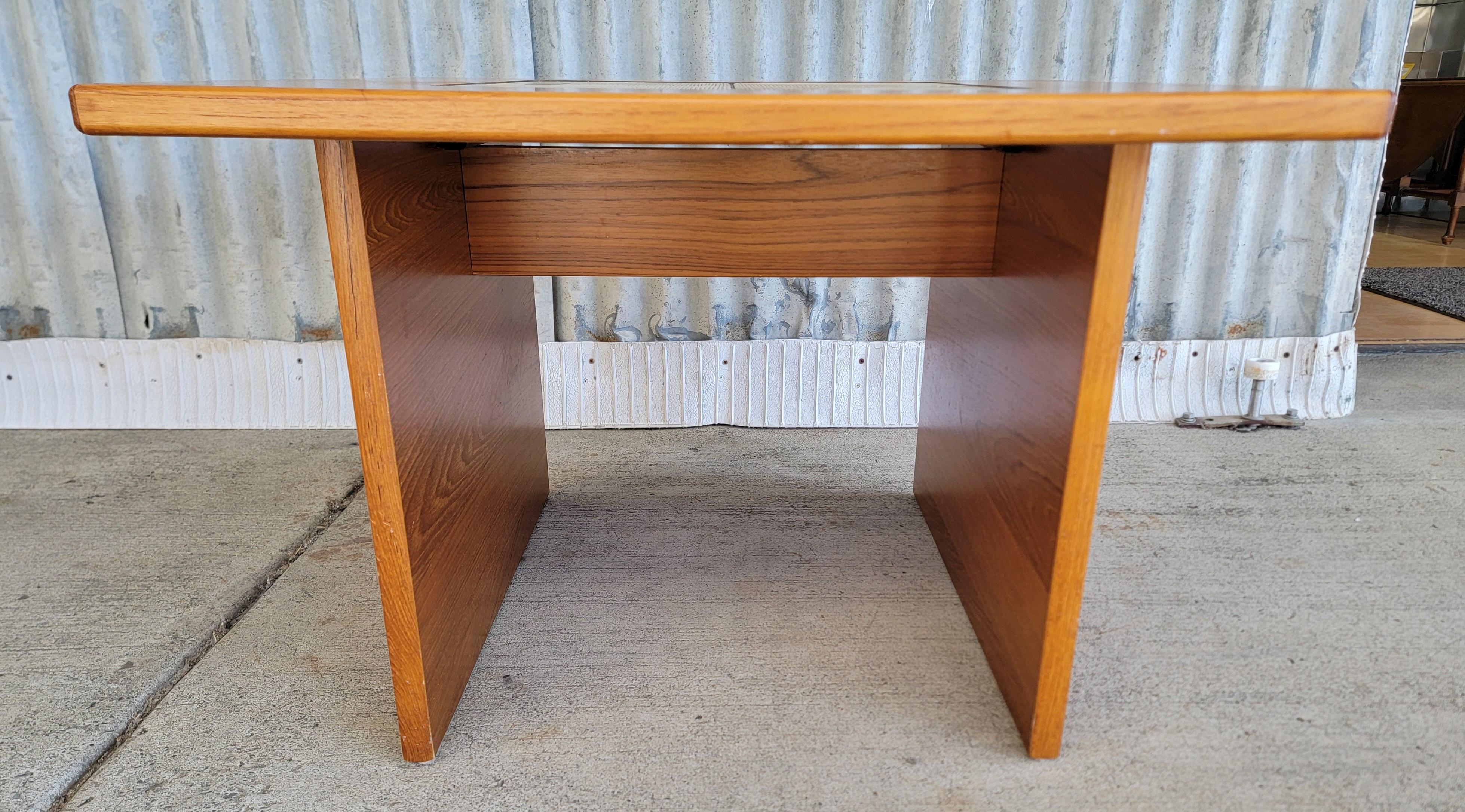 Late 20th Century Teak Danish Modern Tile Top End Table