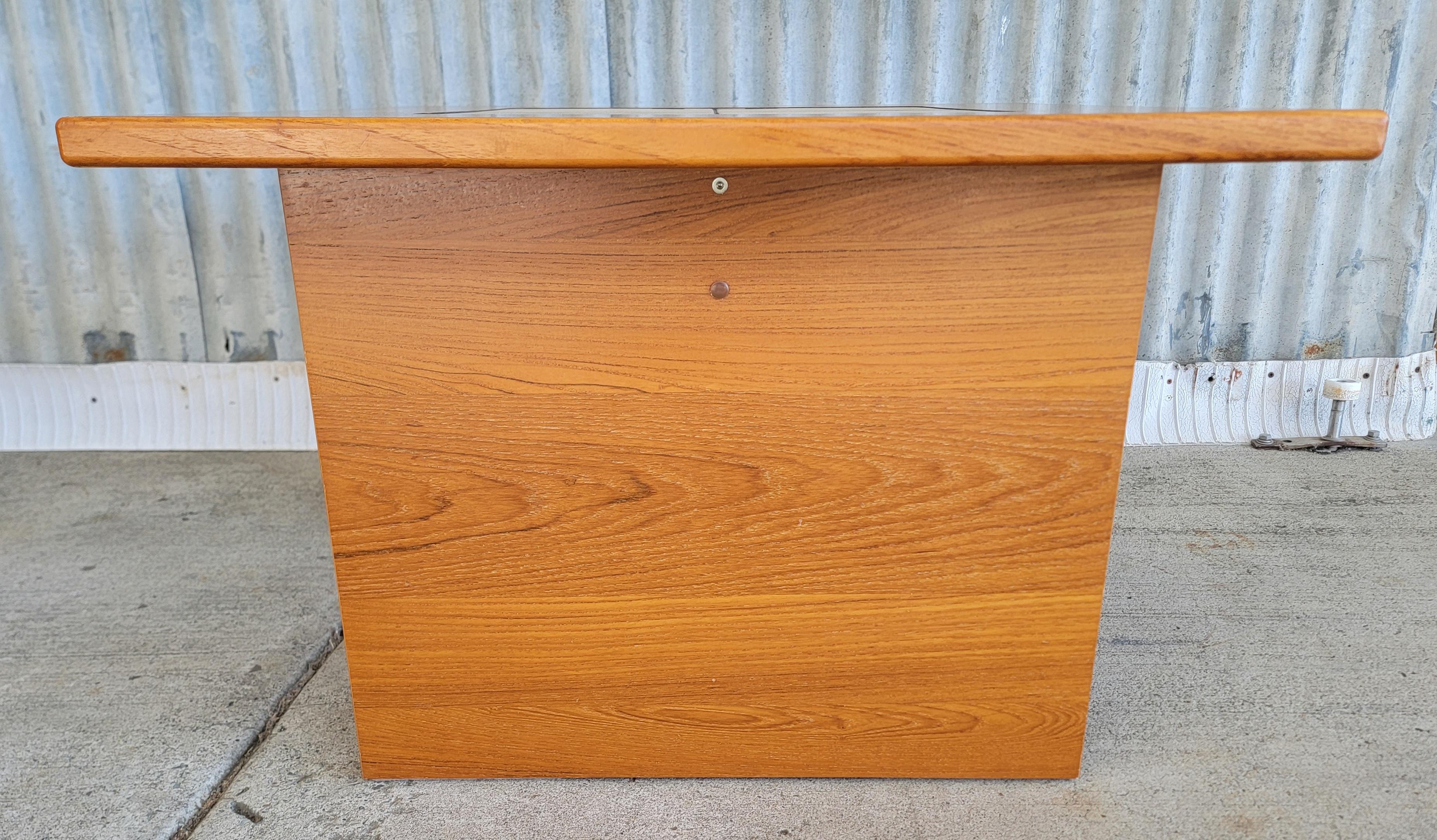 Ceramic Teak Danish Modern Tile Top End Table