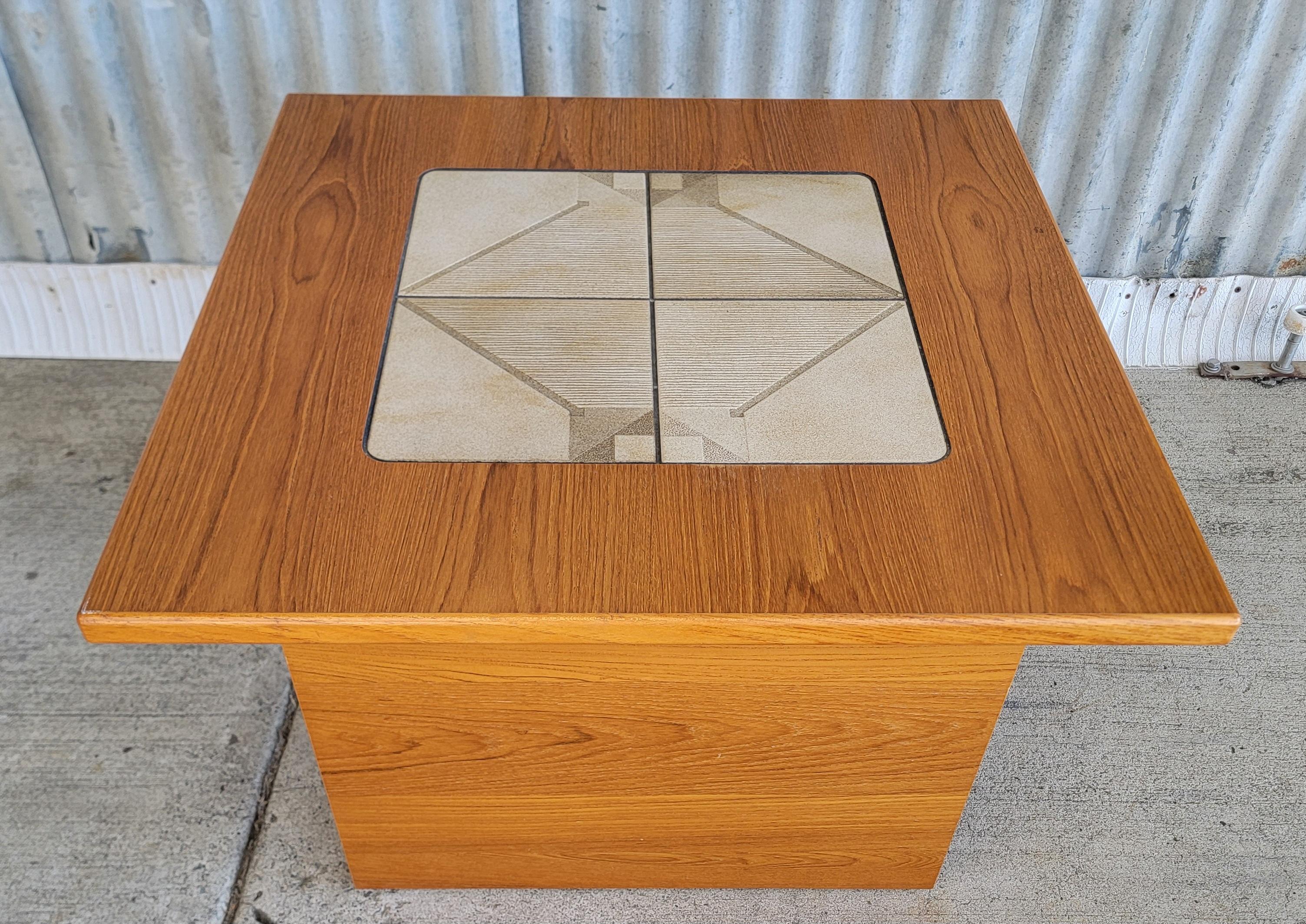 Teak Danish Modern Tile Top End Table 3