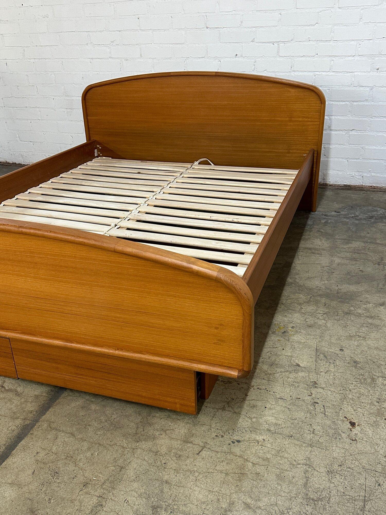 Late 20th Century Teak Danish Queen Platform Bed with Storage