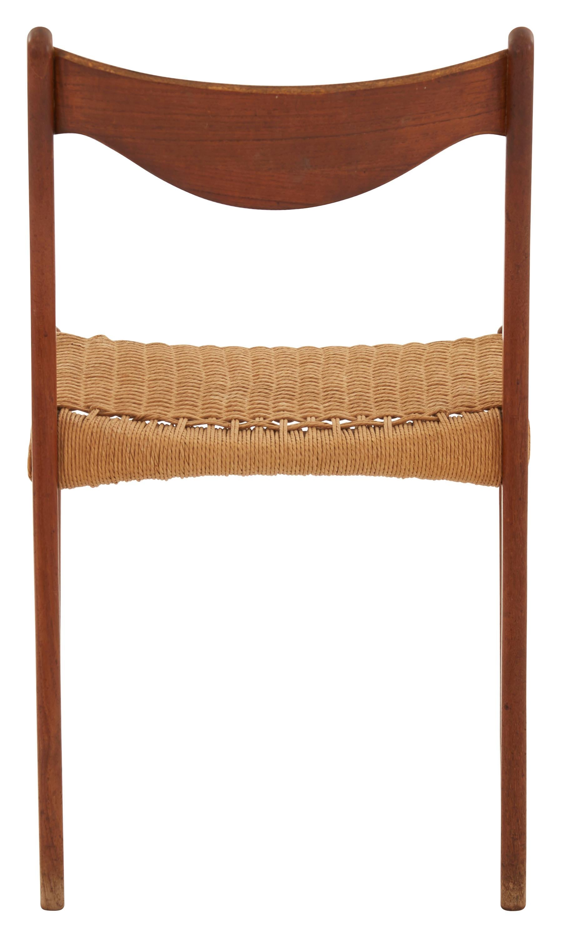 French Teak Danish-Style Dining Chair For Sale