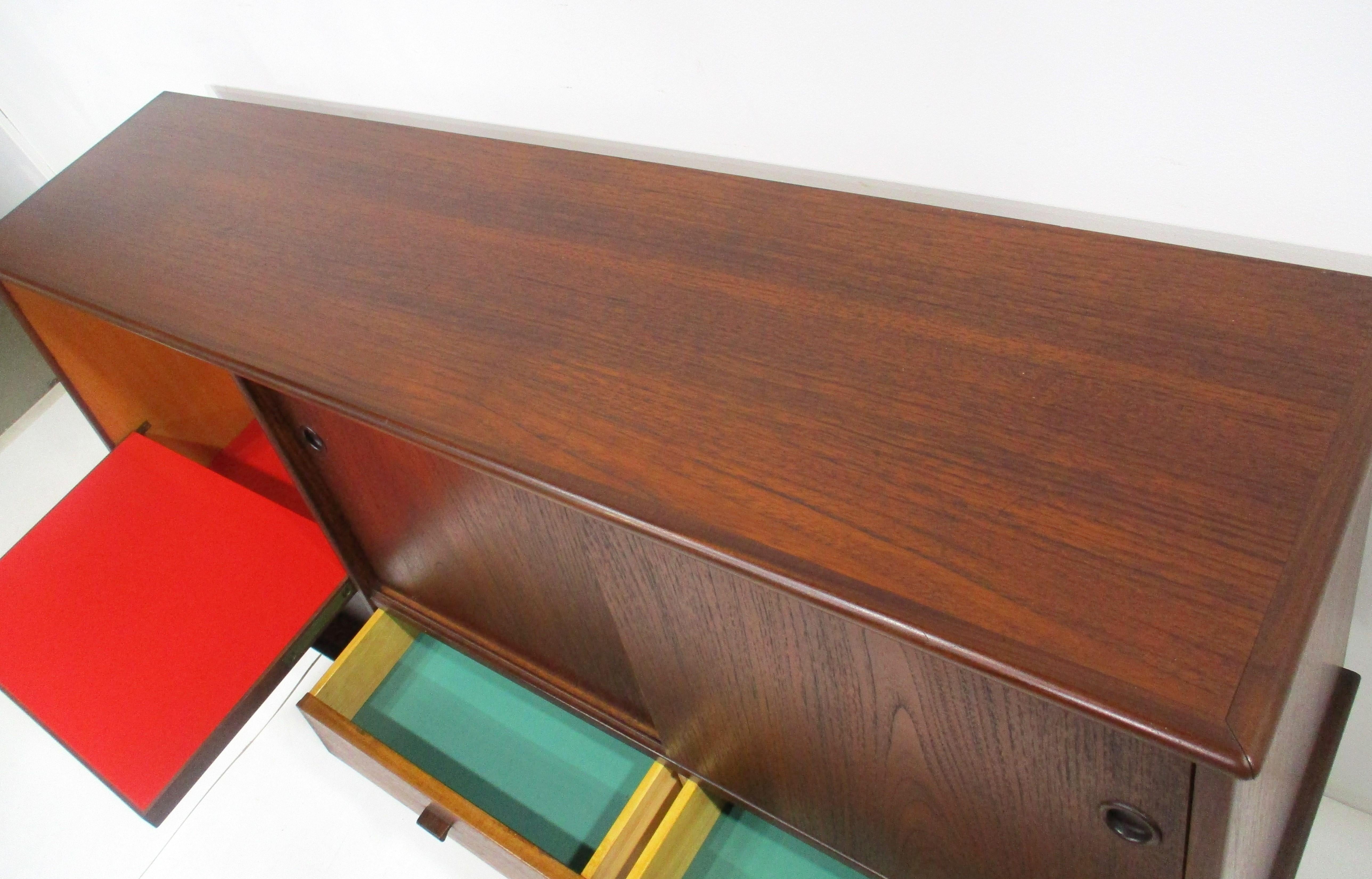 20th Century Yngve Ekstrom Danish Styled Teak Credenza Bar Cabinet for Swedese Pastoe