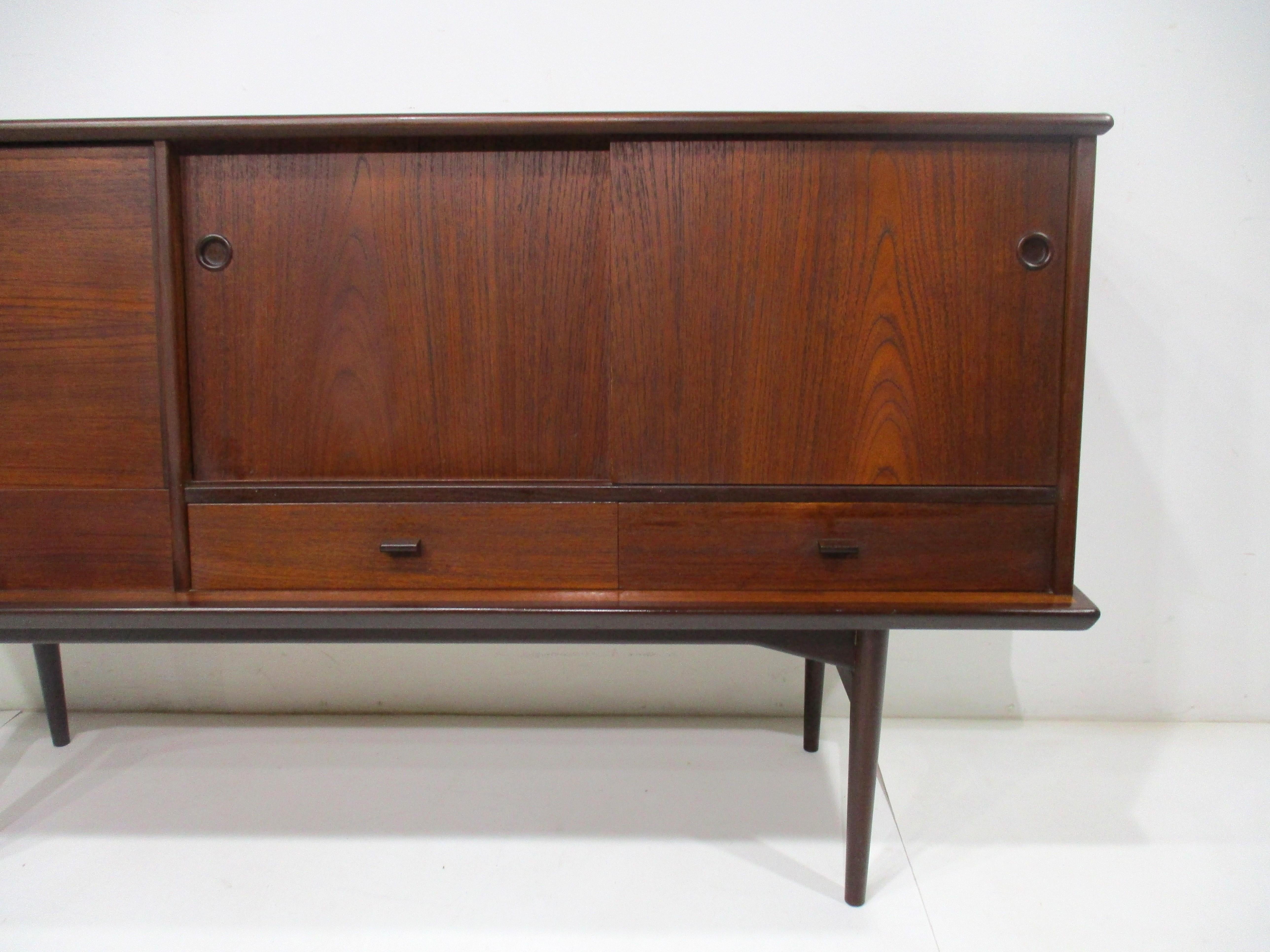 Yngve Ekstrom Danish Styled Teak Credenza Bar Cabinet for Swedese Pastoe 3
