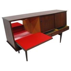 Mueble Bar Credenza de Teca de estilo danés Yngve Ekstrom para Swedese Pastoe