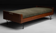 Teakholz-Liege von RIMA in Rosemary Hallgarten-Wolle, Italien um 1952