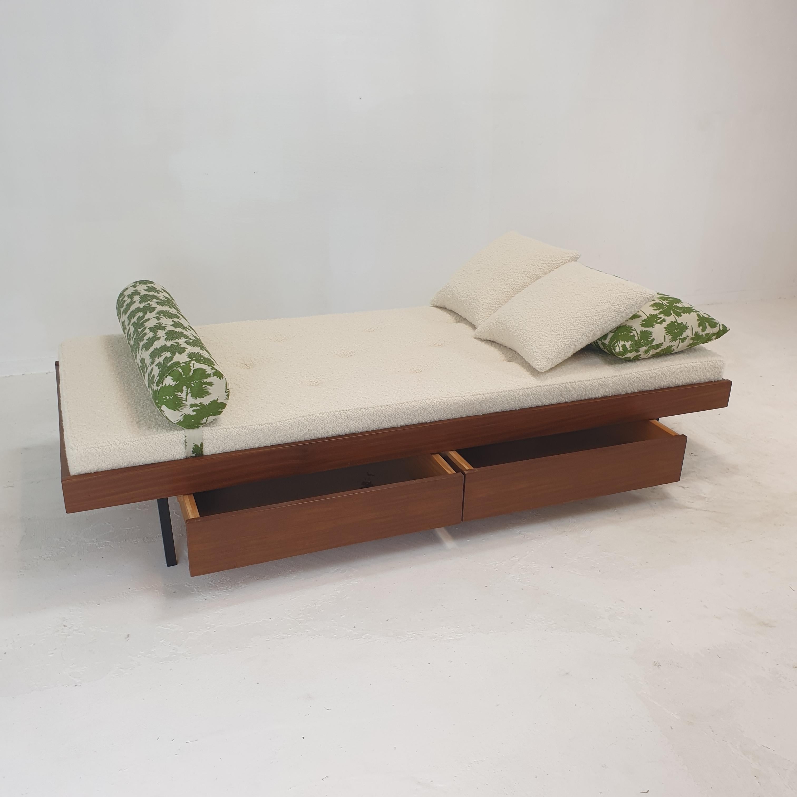 Teak Daybed with Dedar Cushions and Bolster, 1960s For Sale 2