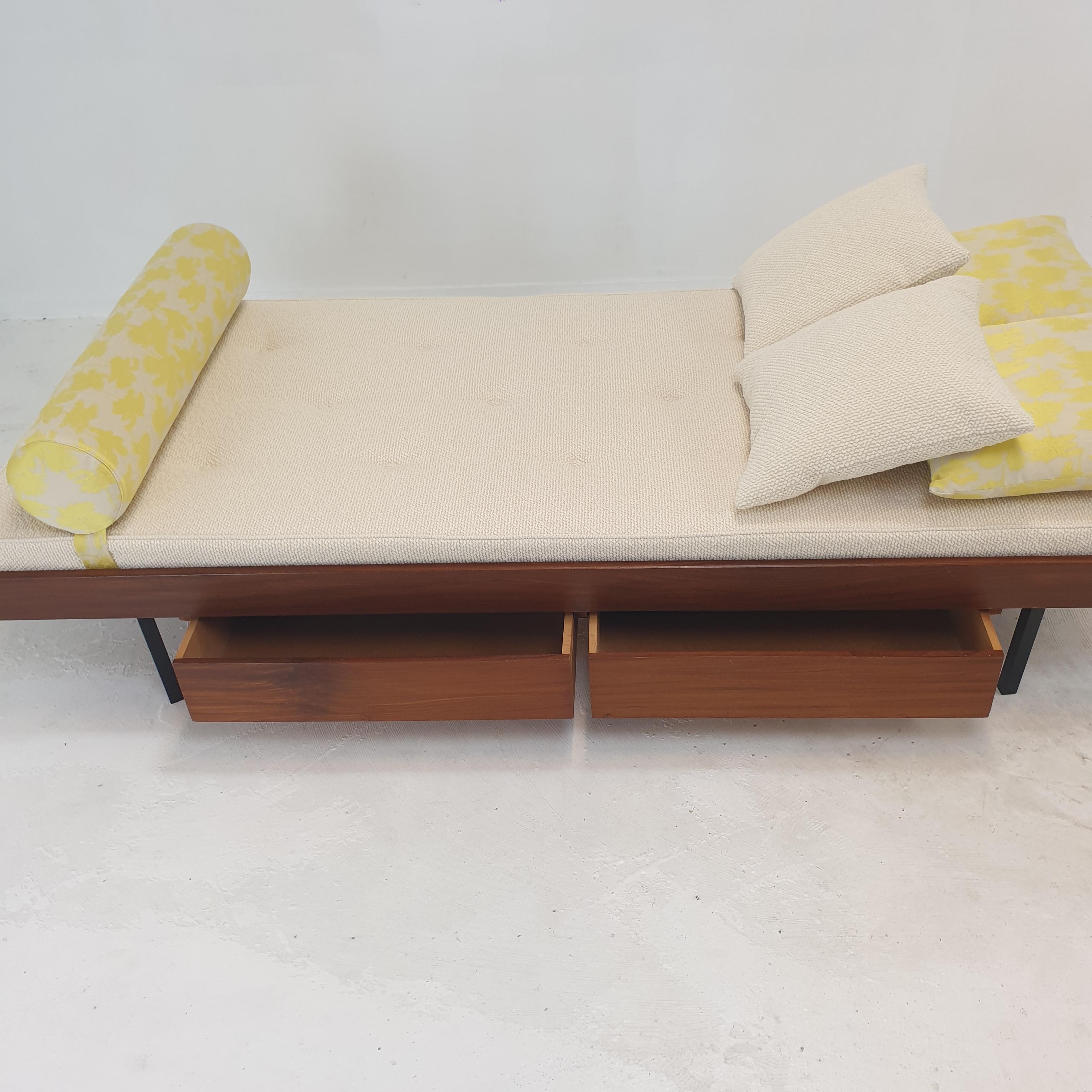 Teak Daybed with Dedar Cushions and Bolster, 1960s For Sale 5