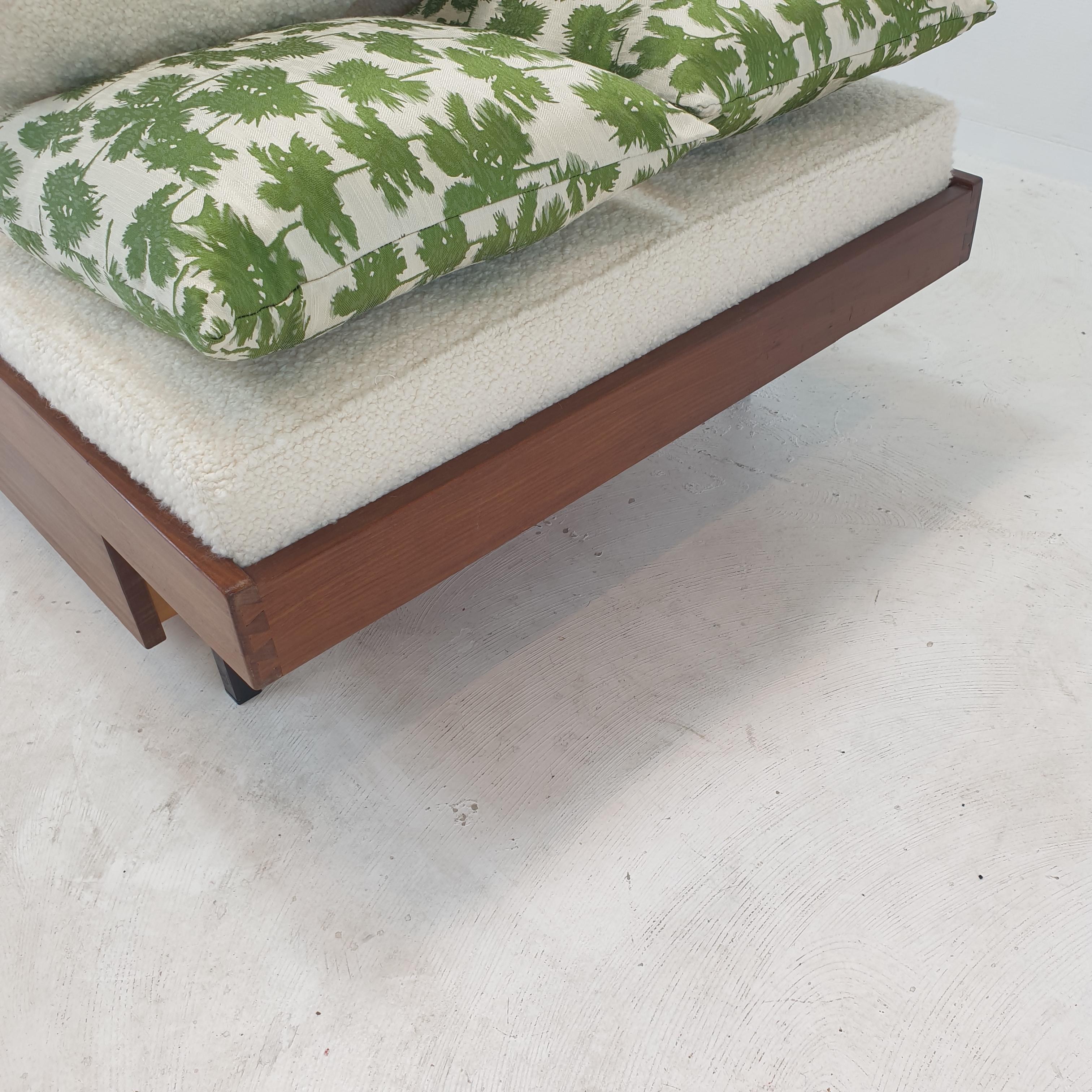 Teak Daybed with Dedar Cushions and Bolster, 1960s For Sale 6