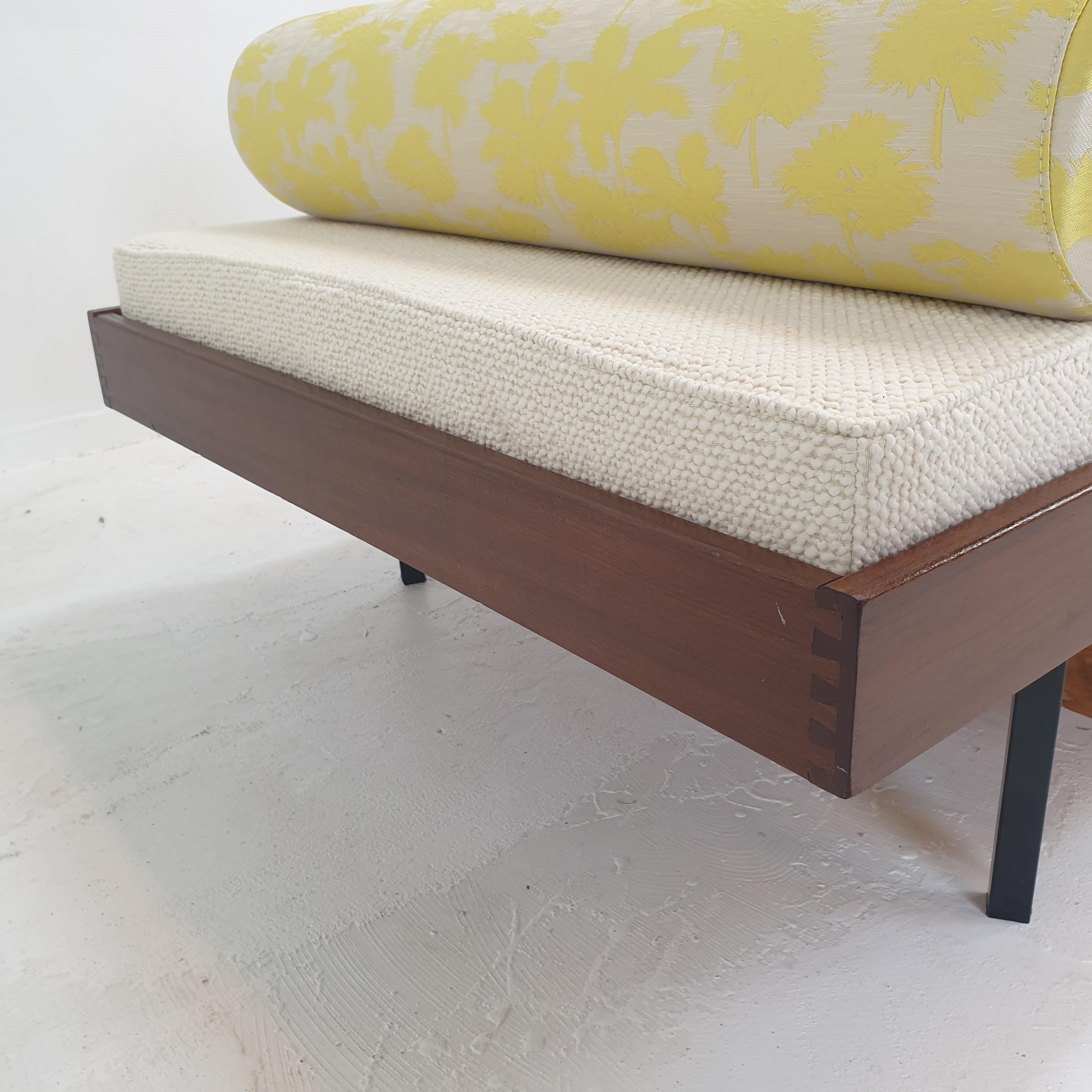 Teak Daybed with Dedar Cushions and Bolster, 1960s For Sale 8