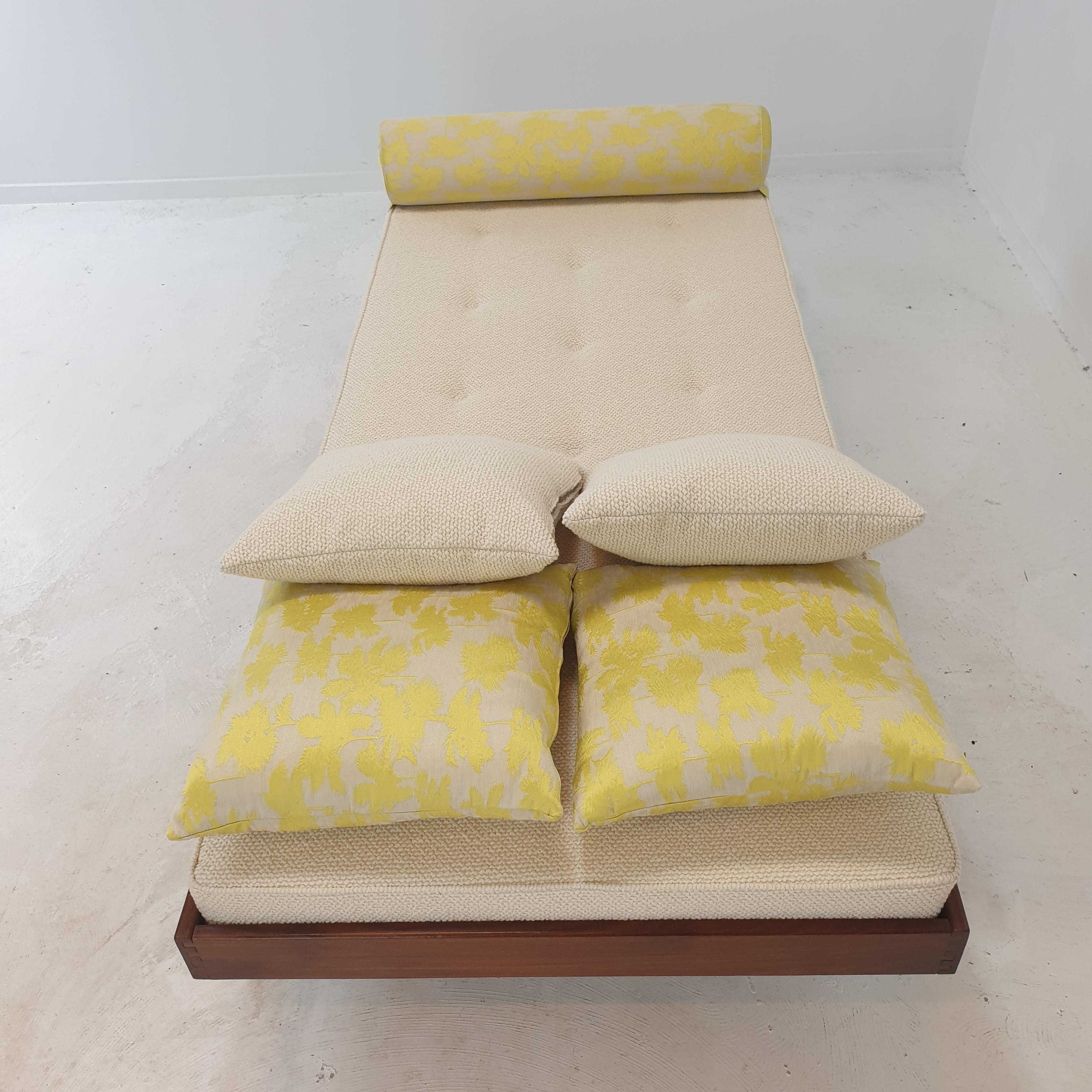 Teak Daybed with Dedar Cushions and Bolster, 1960s For Sale 1