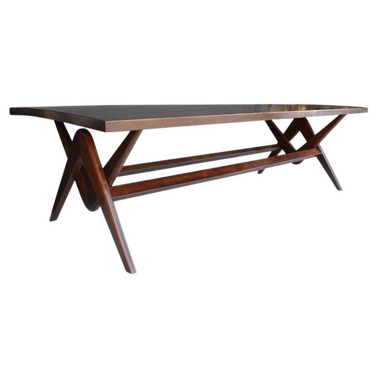 Pierre Jeanneret Teak Desk and Dining Table, 1950s