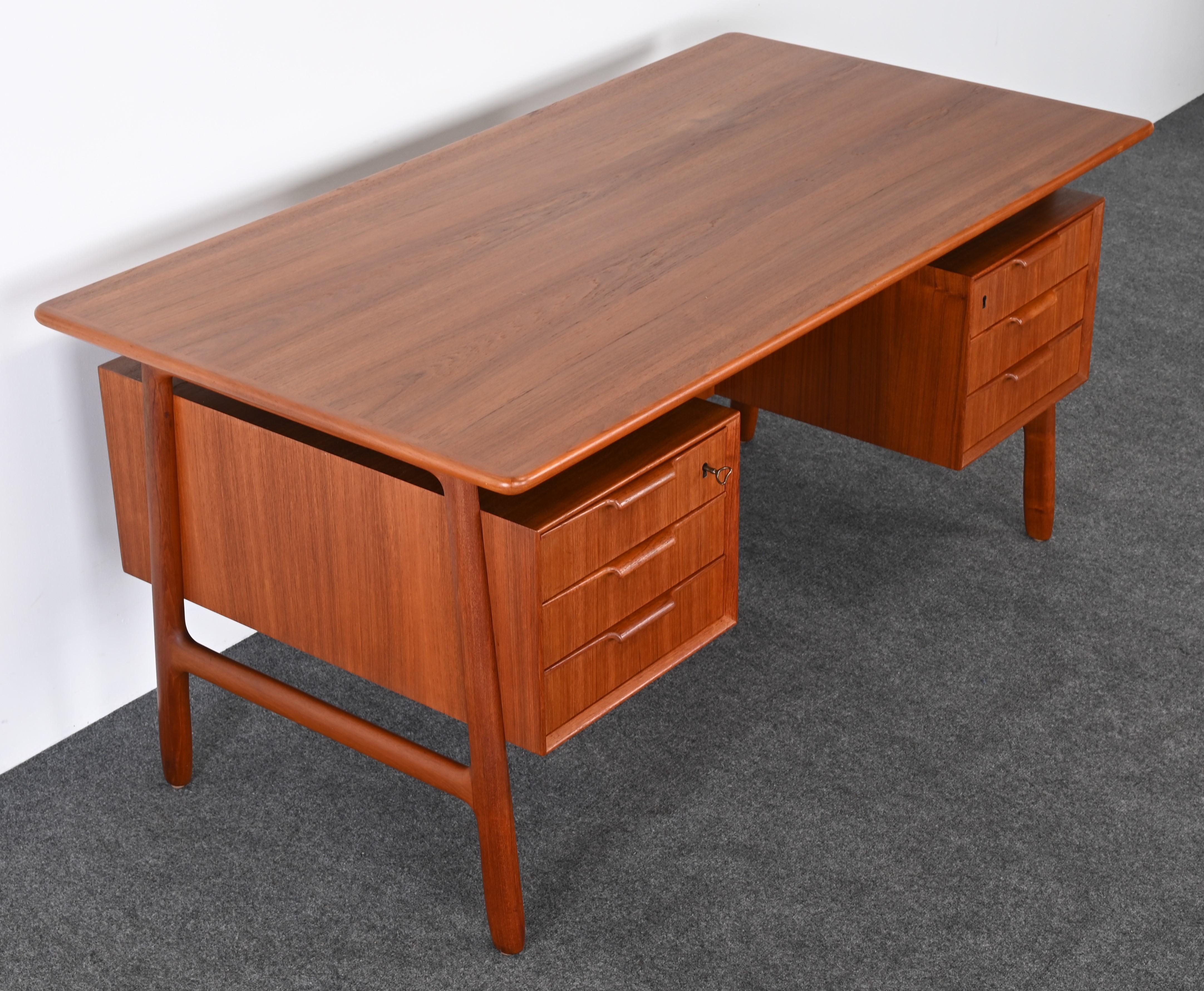 Teak Desk by Gunni Omann Model 75 for Omann Jun Mobelfabrik, 1960s 9