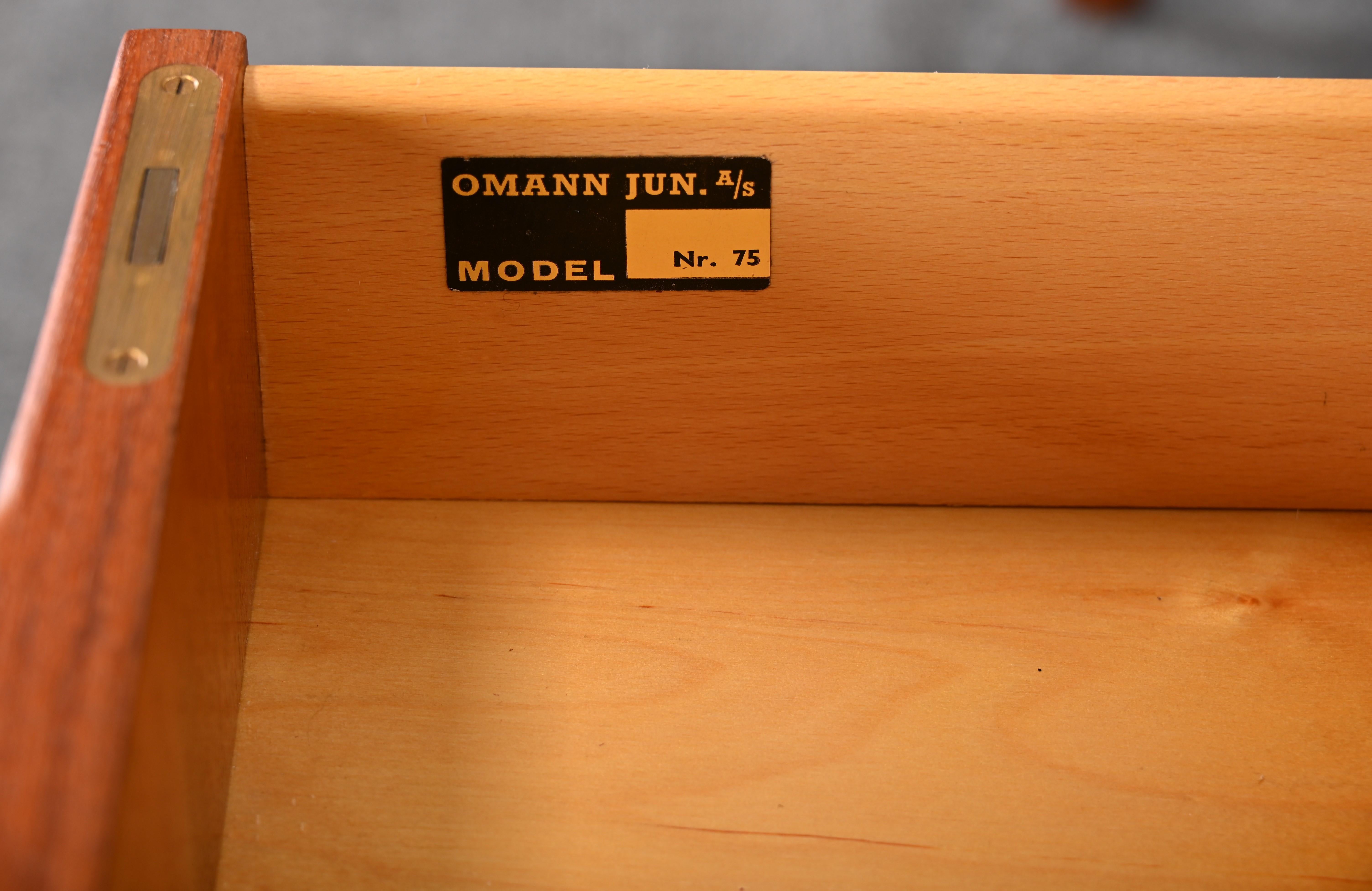 Teak Desk by Gunni Omann Model 75 for Omann Jun Mobelfabrik, 1960s 14