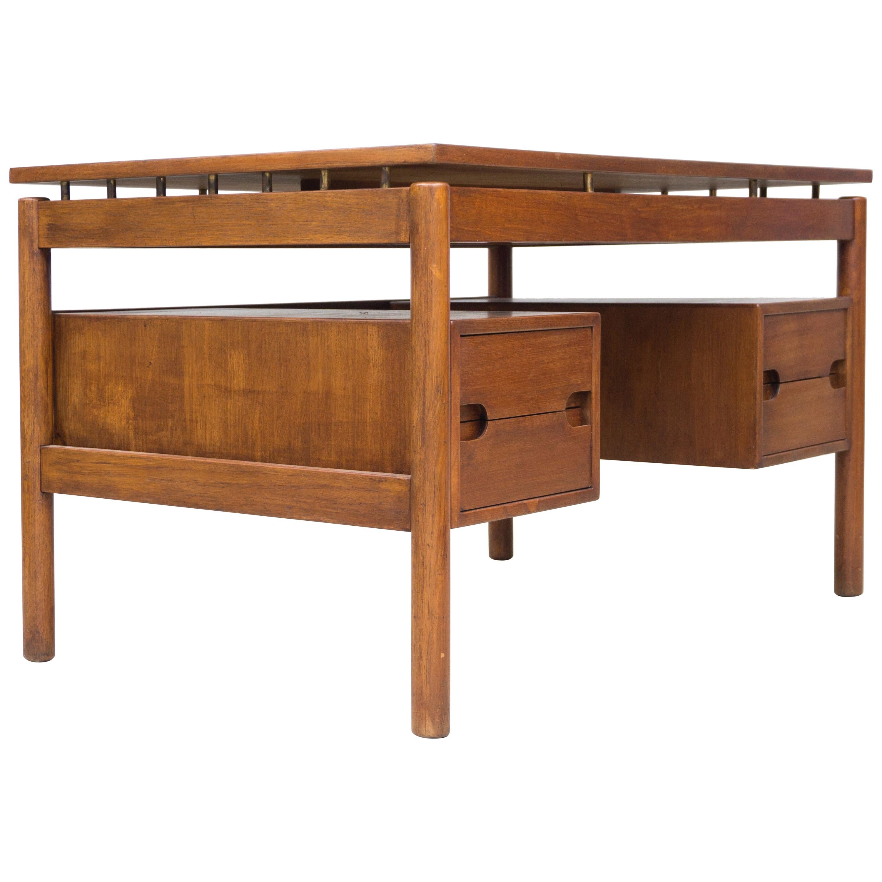 Teak Desk by Ilmari Tapiovaara, manufactured by Cantú, 1960 For Sale