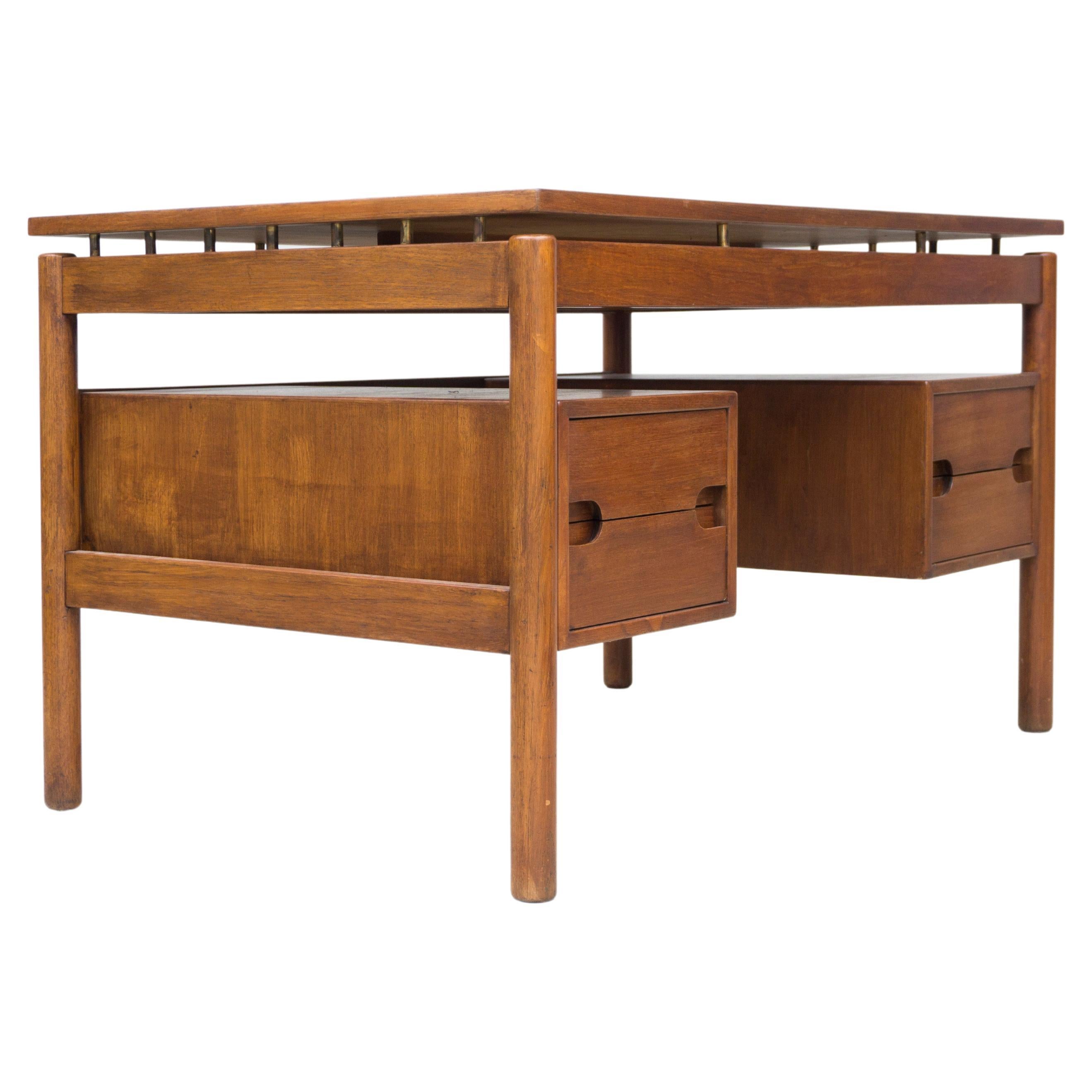 Teak Desk by Ilmari Tapiovaara, around 1960 For Sale