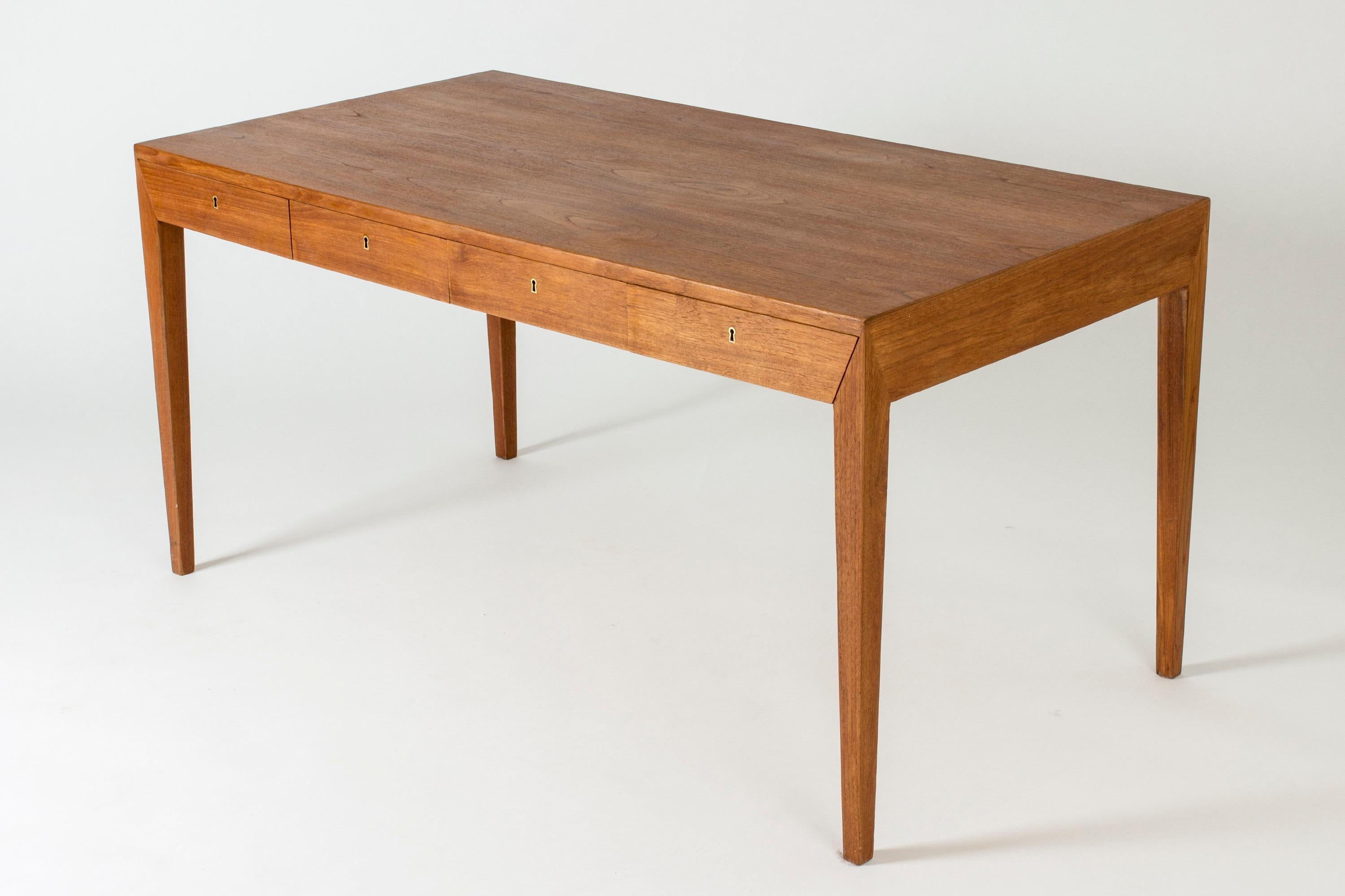 Scandinavian Modern Teak Desk by Severin Hansen for Haslevs Møbelfabrik, Denmark, 1960s