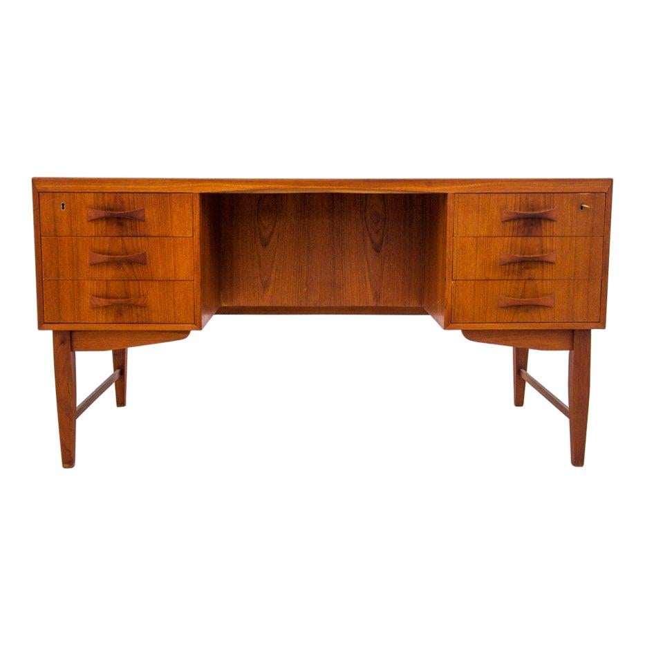 1960s Scandinavian Teak Roll Top Secretary Desk at 1stDibs