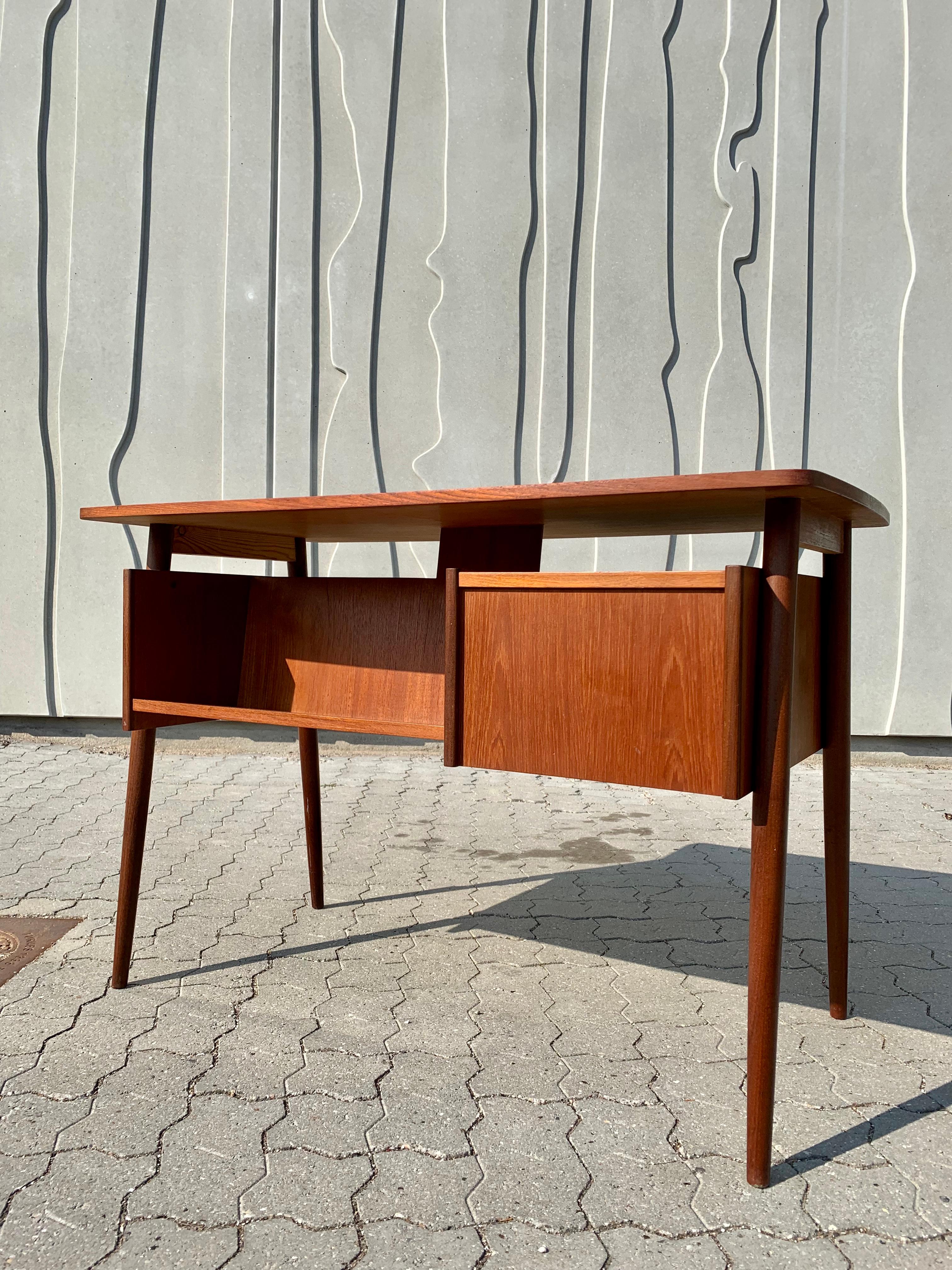 20th Century Teak Desk in the Style of Gunnar Nielsen Tibergaard, 1960s