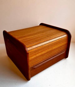 Teak Desk Top Tambourine Door Storage Box