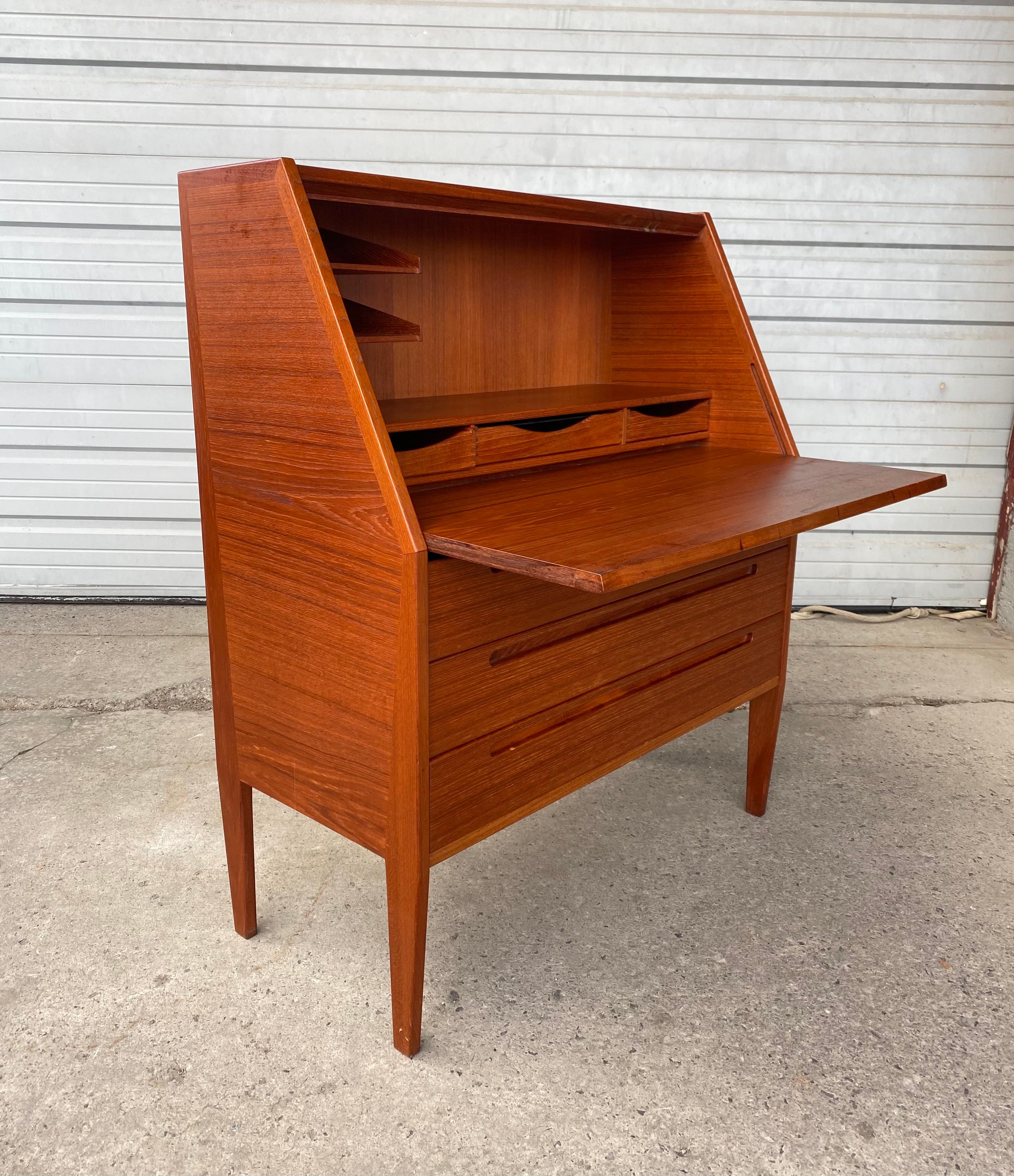 Danish Teak Desk / Vanity Secretary, Denmark, Attributed to Gunnar Nielsen Tibergaard