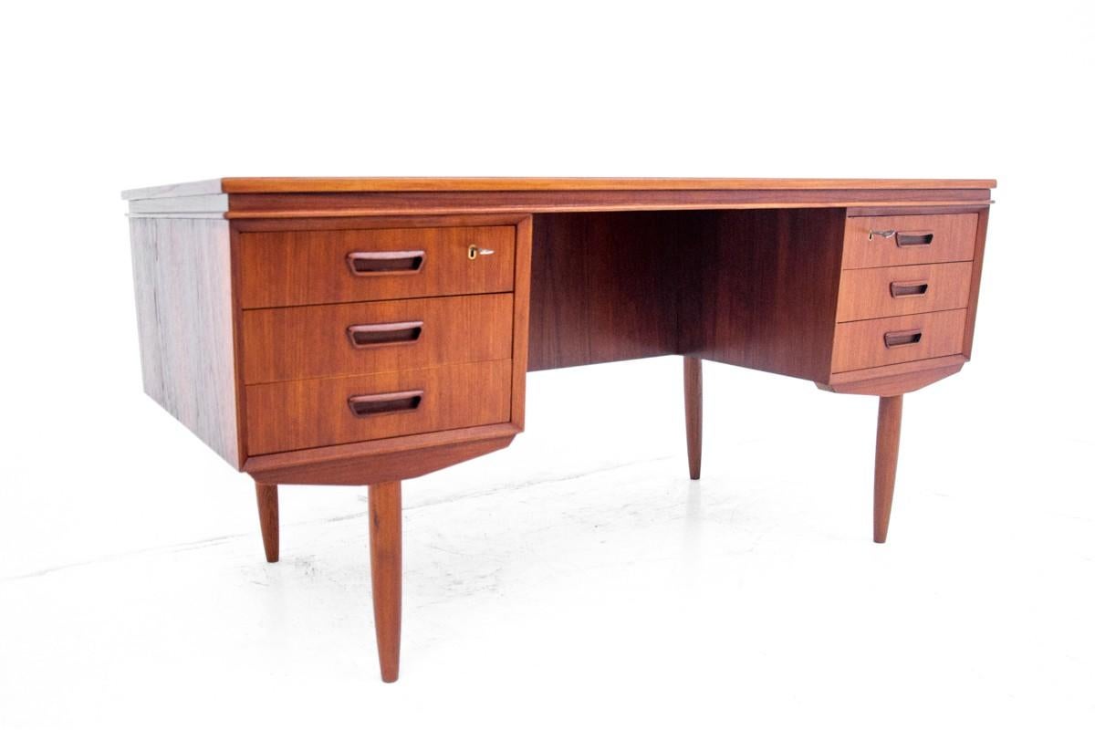 Mid-Century Modern Teak Desk Vintage, Denmark, 1960s For Sale