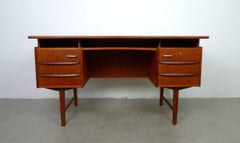 Teak Desk with Floating Top, Denmark, 1960s