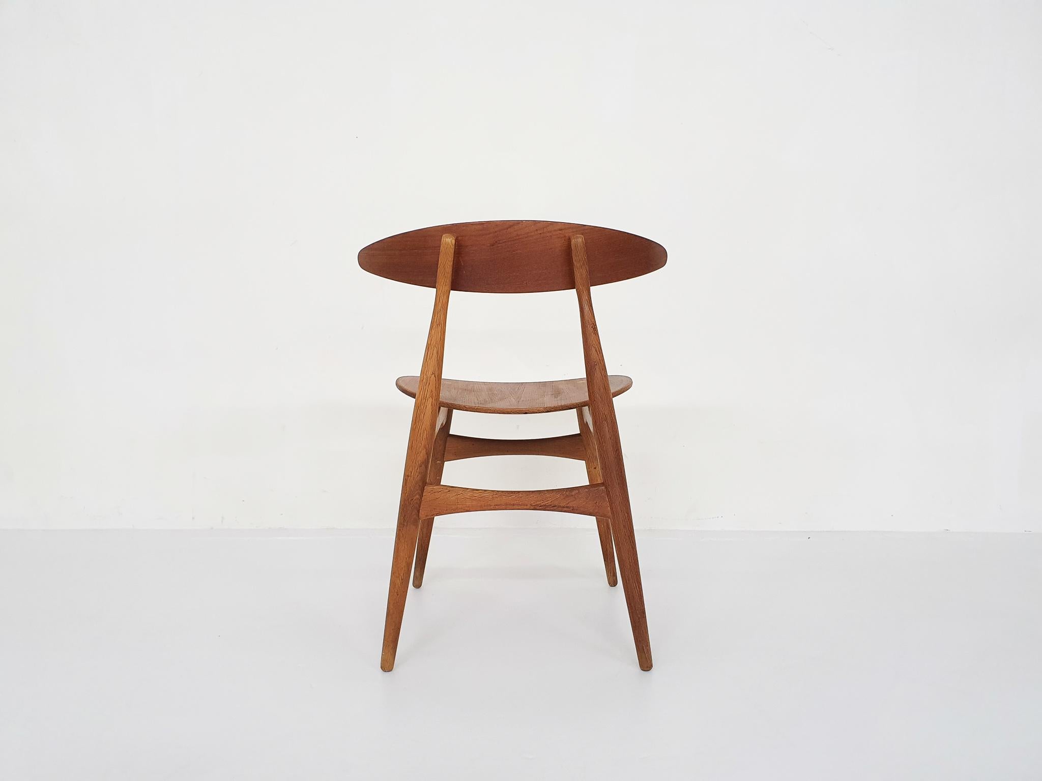 Teak Dining Chair CH33T by Hans Wegner for Carl Hansen and Son, Denmark 1950's 1