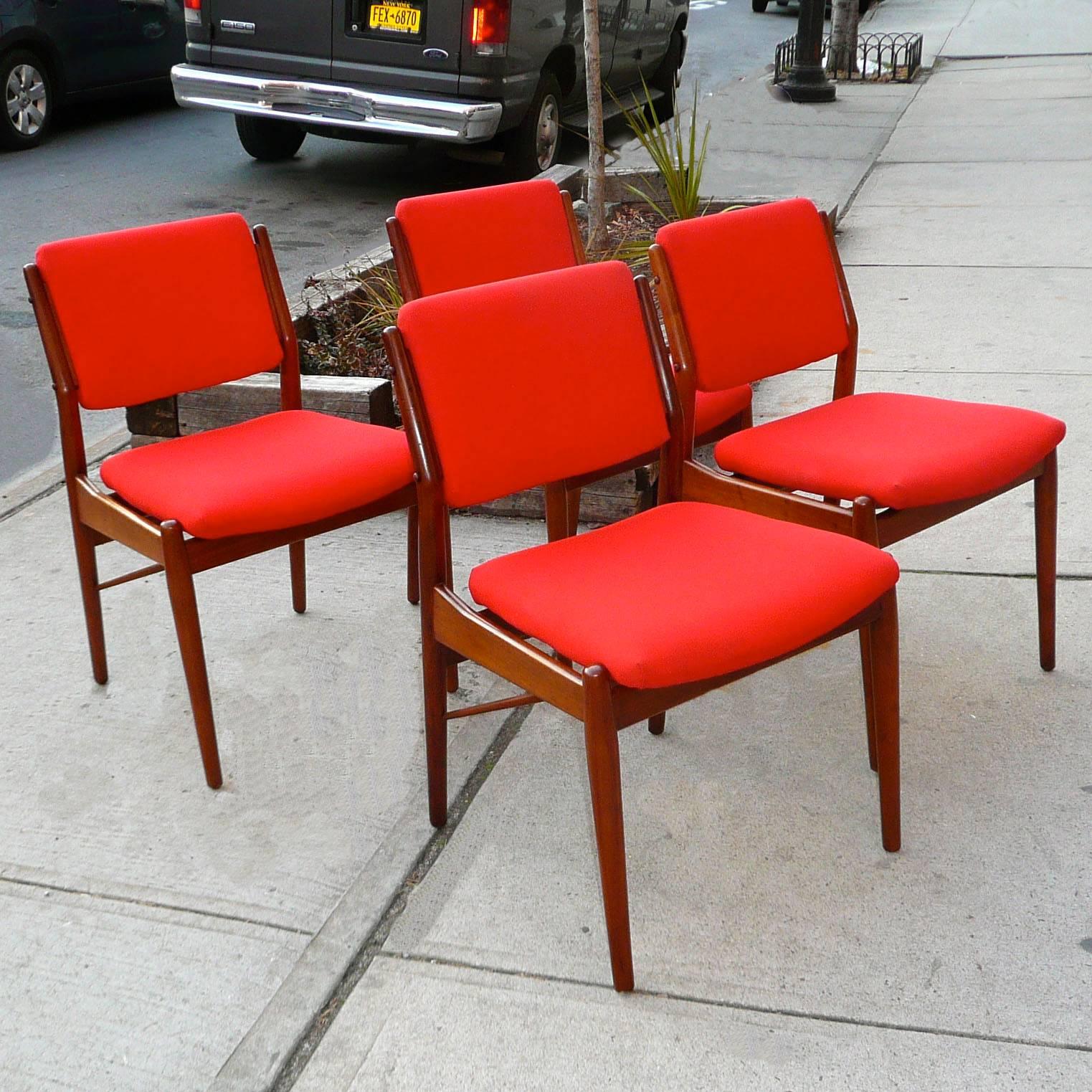 Danish Teak Dining Chairs by Arne Vodder for Sibast Mobler For Sale