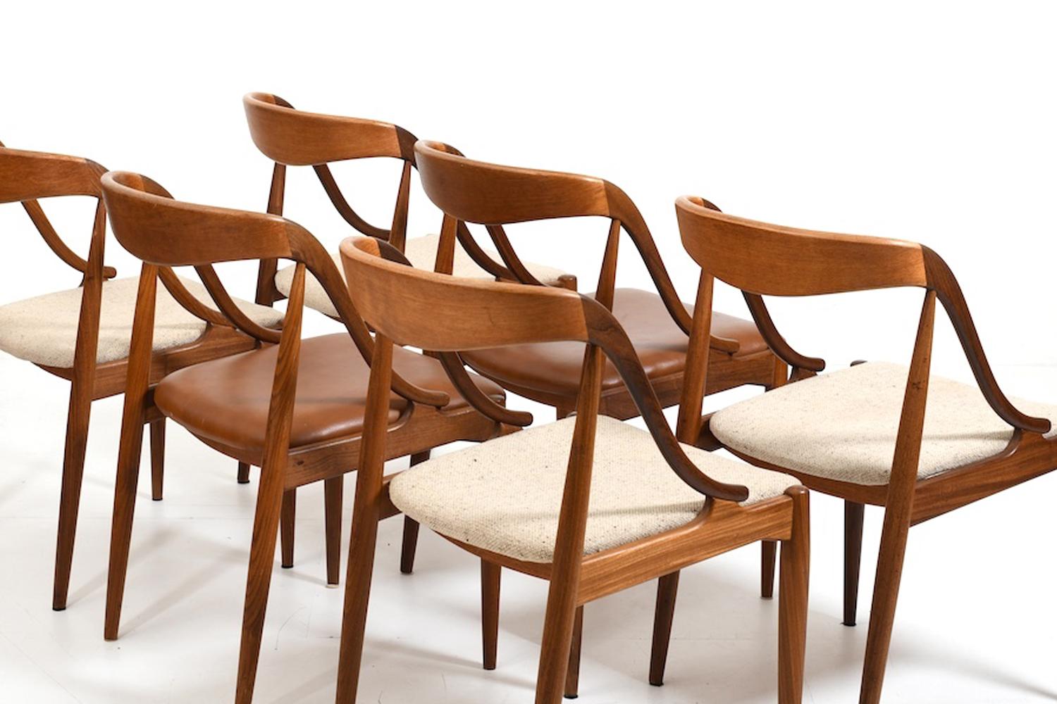 Chaises de salle à manger en teck par Johannes Andersen 1960s Bon état - En vente à Handewitt, DE