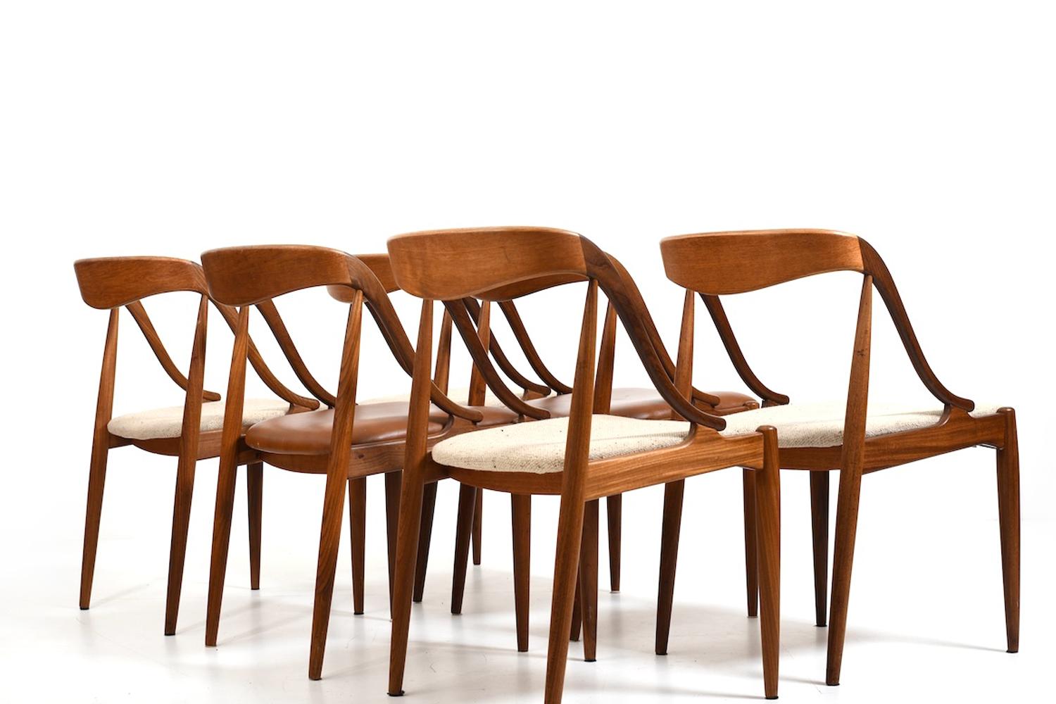 20ième siècle Chaises de salle à manger en teck par Johannes Andersen 1960s en vente