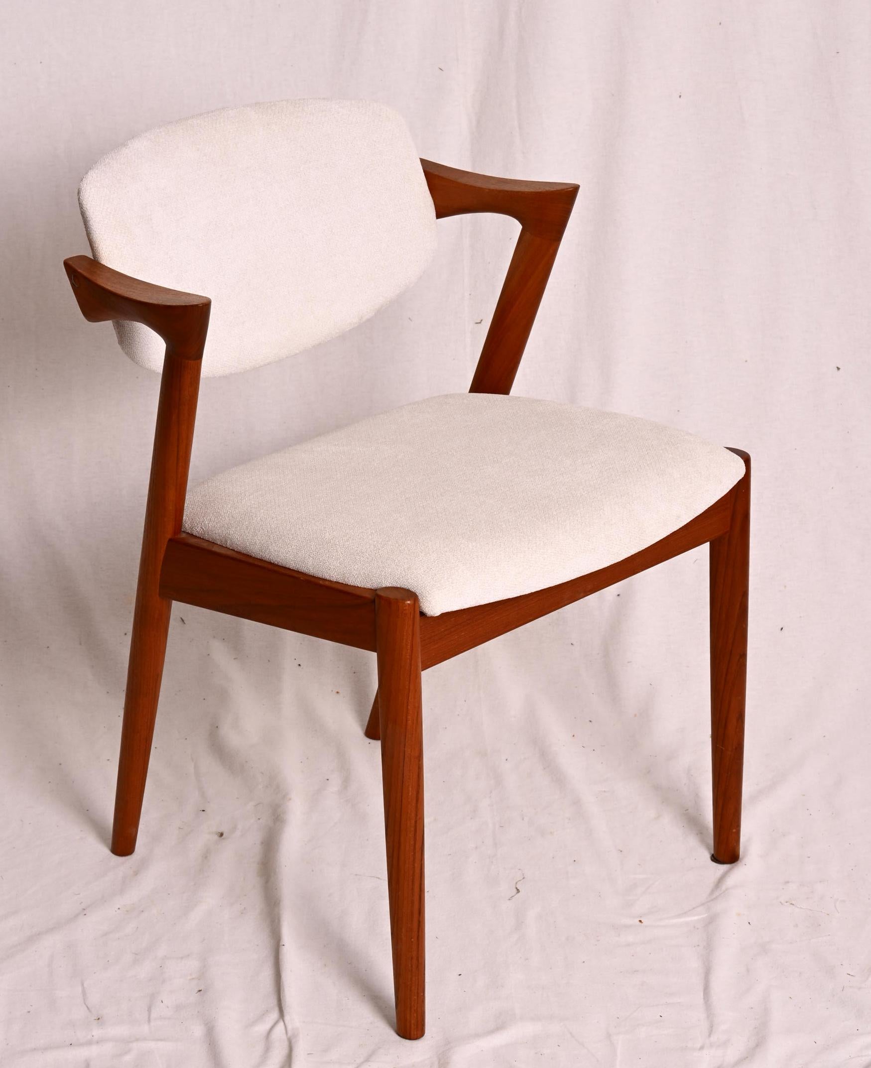 Sillas de comedor de teca de Kai Kristiansen Modelo 42 Madera dura en venta