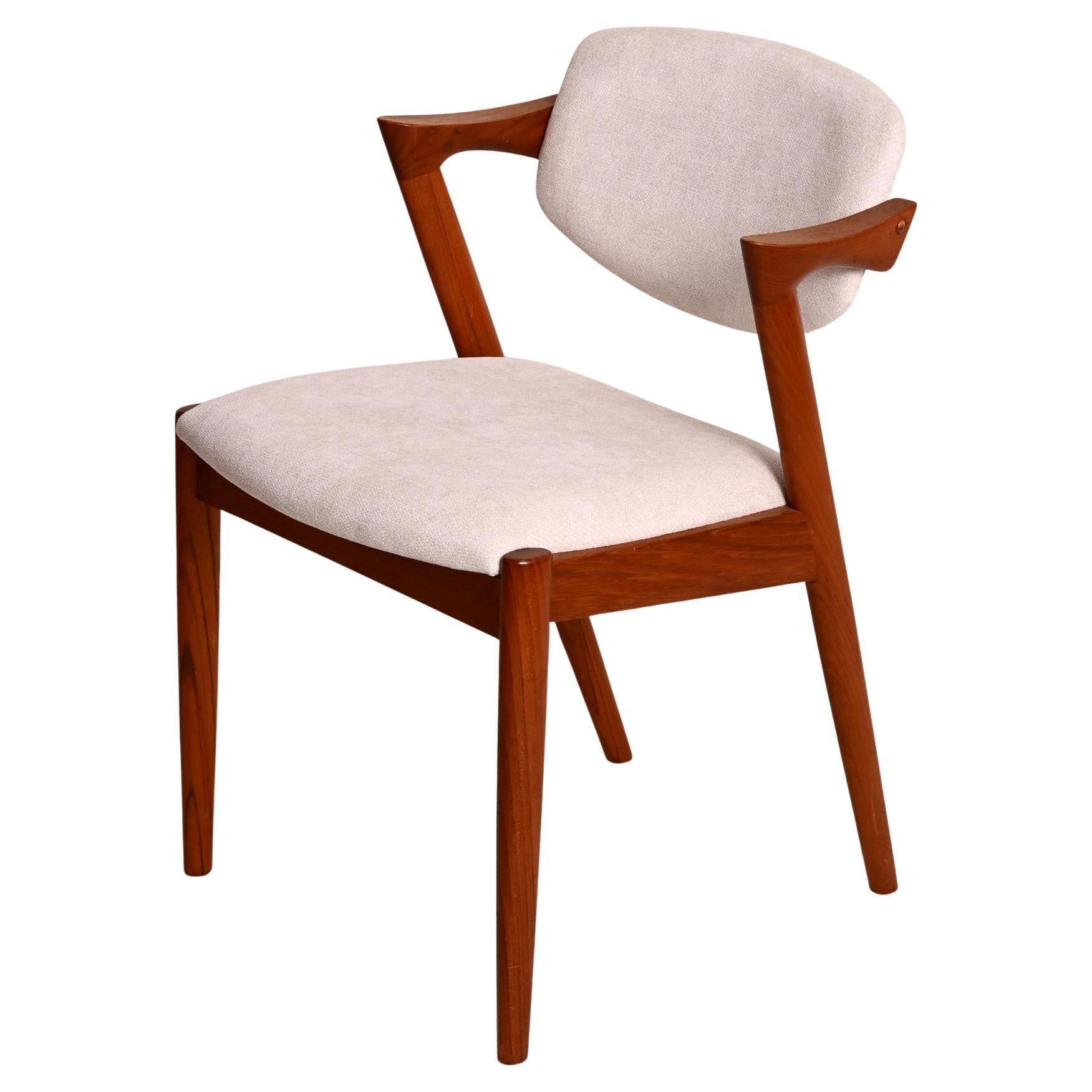 Chaises de salle à manger en teck par Kai Kristiansen Model No. 42
