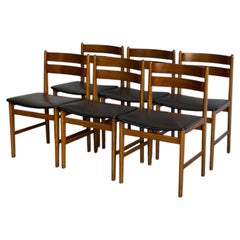 Lot de 6 chaises de salle à manger en teck, style vintage danois du milieu du siècle dernier