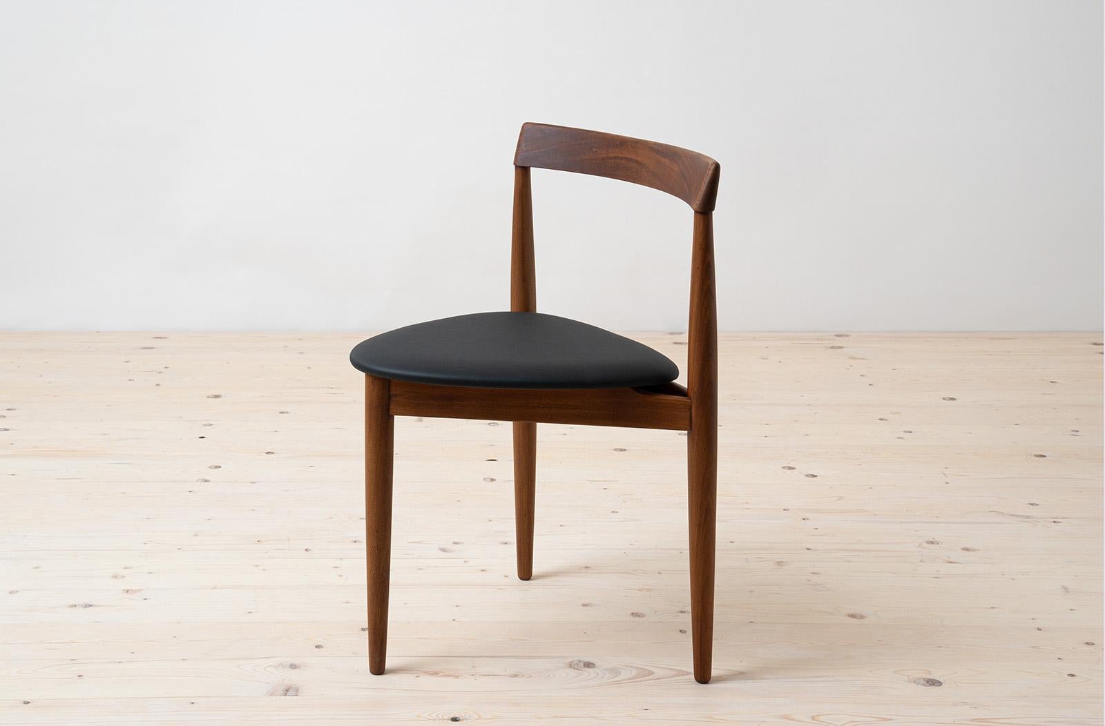 Esszimmer-Set aus Teakholz von Hans Olsen, 4 Stühle, runder Tisch, dänische Moderne, 1950er Jahre 2