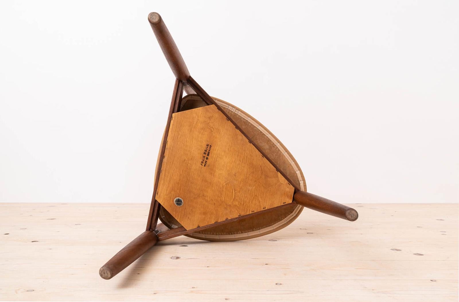 Teak Dining Set by Hans Olsen, 4 Chairs, Round Table, Danish Modern, 1950s For Sale 8