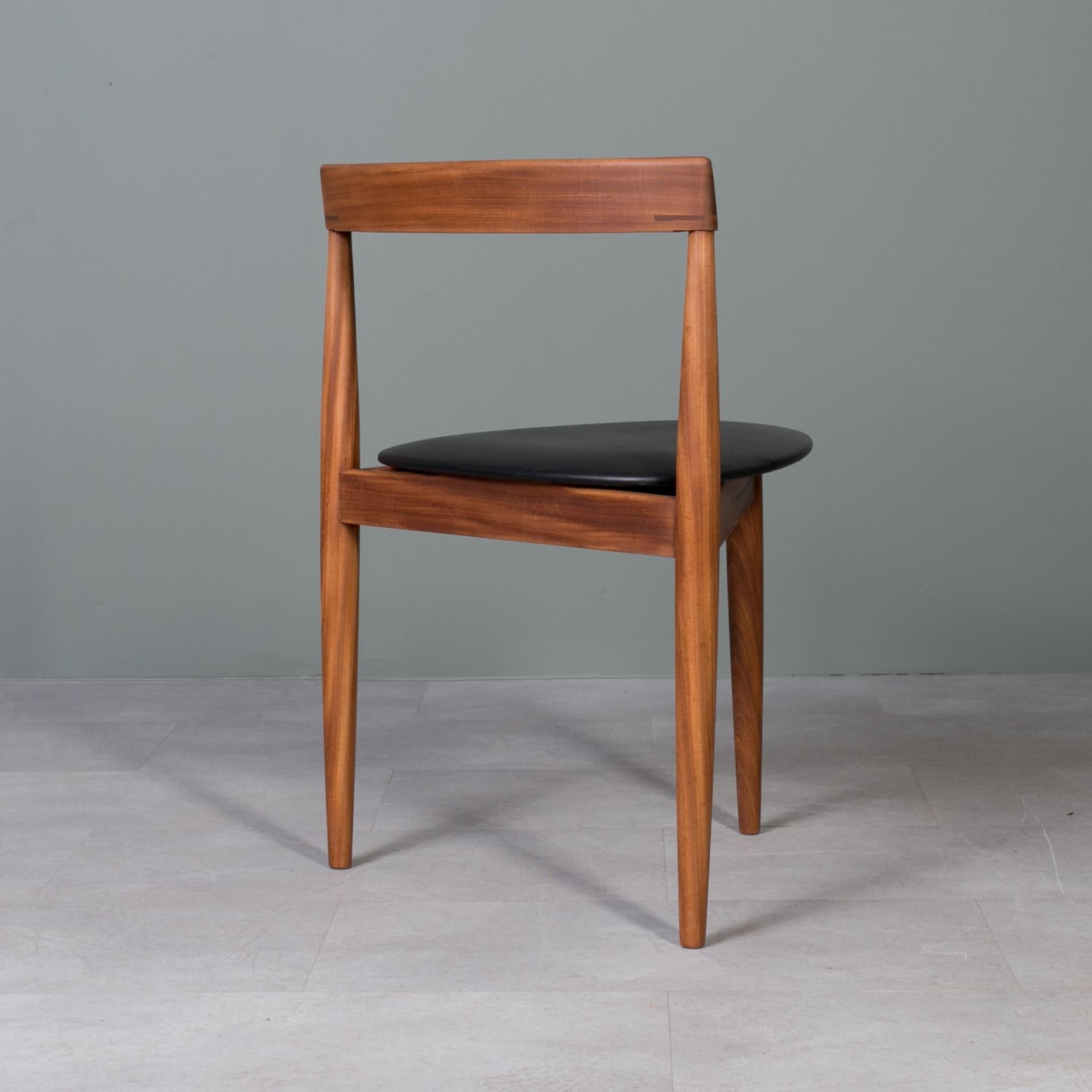 Teak Dining Set by Hans Olsen, 4 Chairs, Round Table, Danish Modern, 1950s For Sale 9