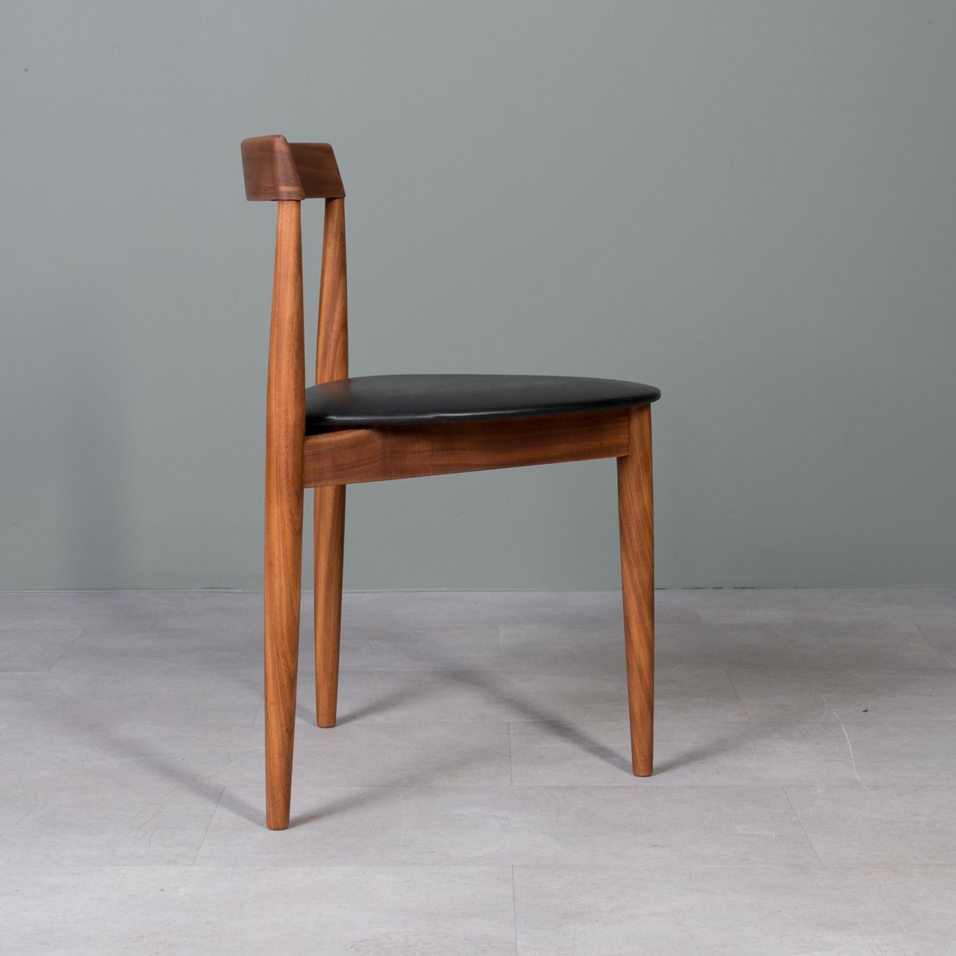 Teak Dining Set by Hans Olsen, 4 Chairs, Round Table, Danish Modern, 1950s For Sale 10