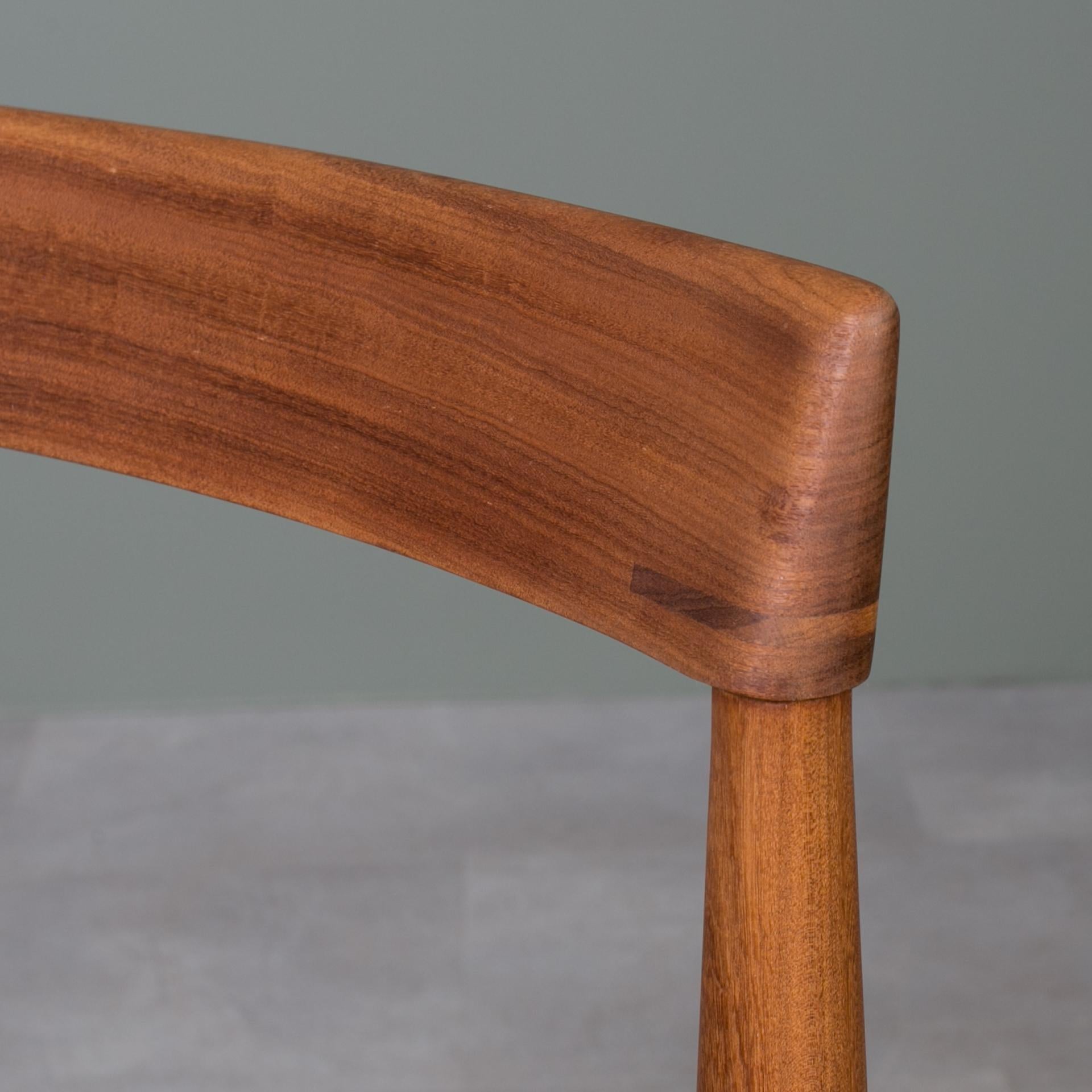 Teak Dining Set by Hans Olsen, 4 Chairs, Round Table, Danish Modern, 1950s For Sale 12