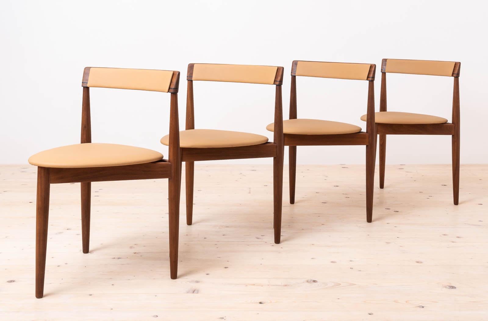 Mid-20th Century Teak Dining Set by Hans Olsen, 4 Chairs, Round Table, Danish Modern, 1950s For Sale