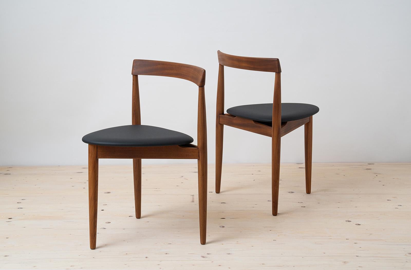 Esszimmer-Set aus Teakholz von Hans Olsen, 4 Stühle, runder Tisch, dänische Moderne, 1950er Jahre 1