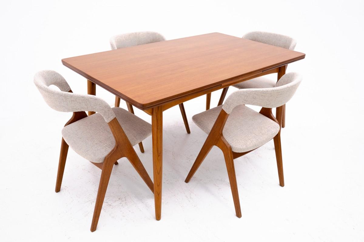 Scandinave moderne Ensemble de salle à manger en teck, Danish Design, Danemark, années 1960. Après la rénovation. en vente