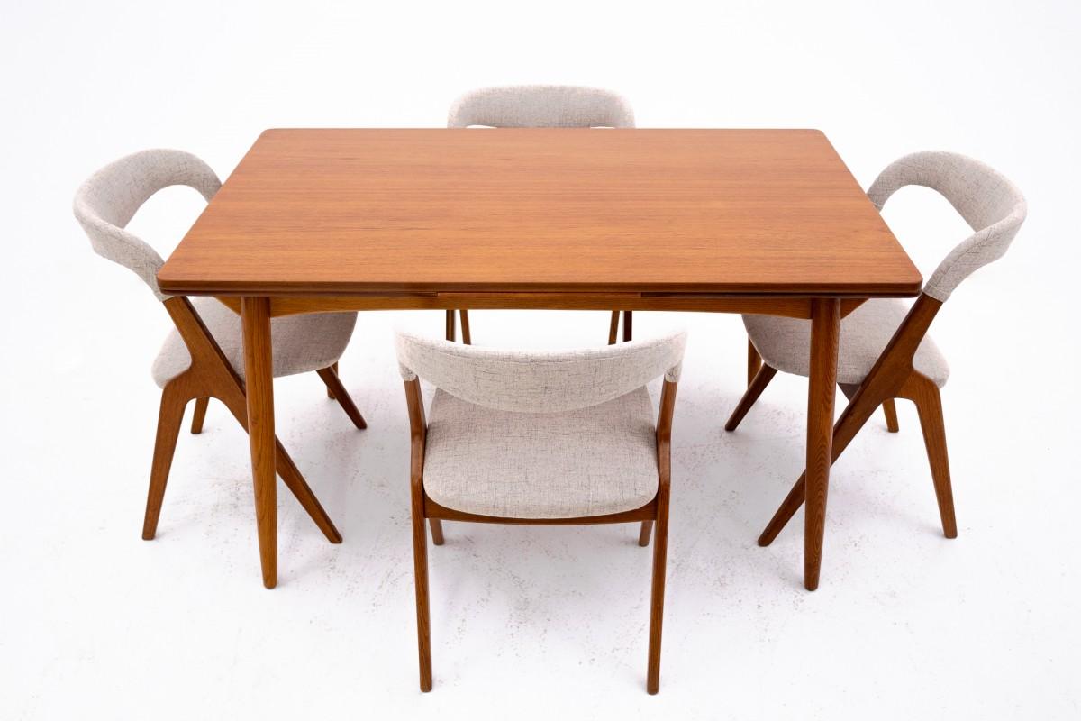 Ensemble de salle à manger en teck, Danish Design, Danemark, années 1960. Après la rénovation. en vente 2