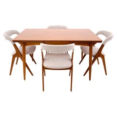 Ensemble de salle à manger en teck, Danish Design, Danemark, années 1960. Après la rénovation.