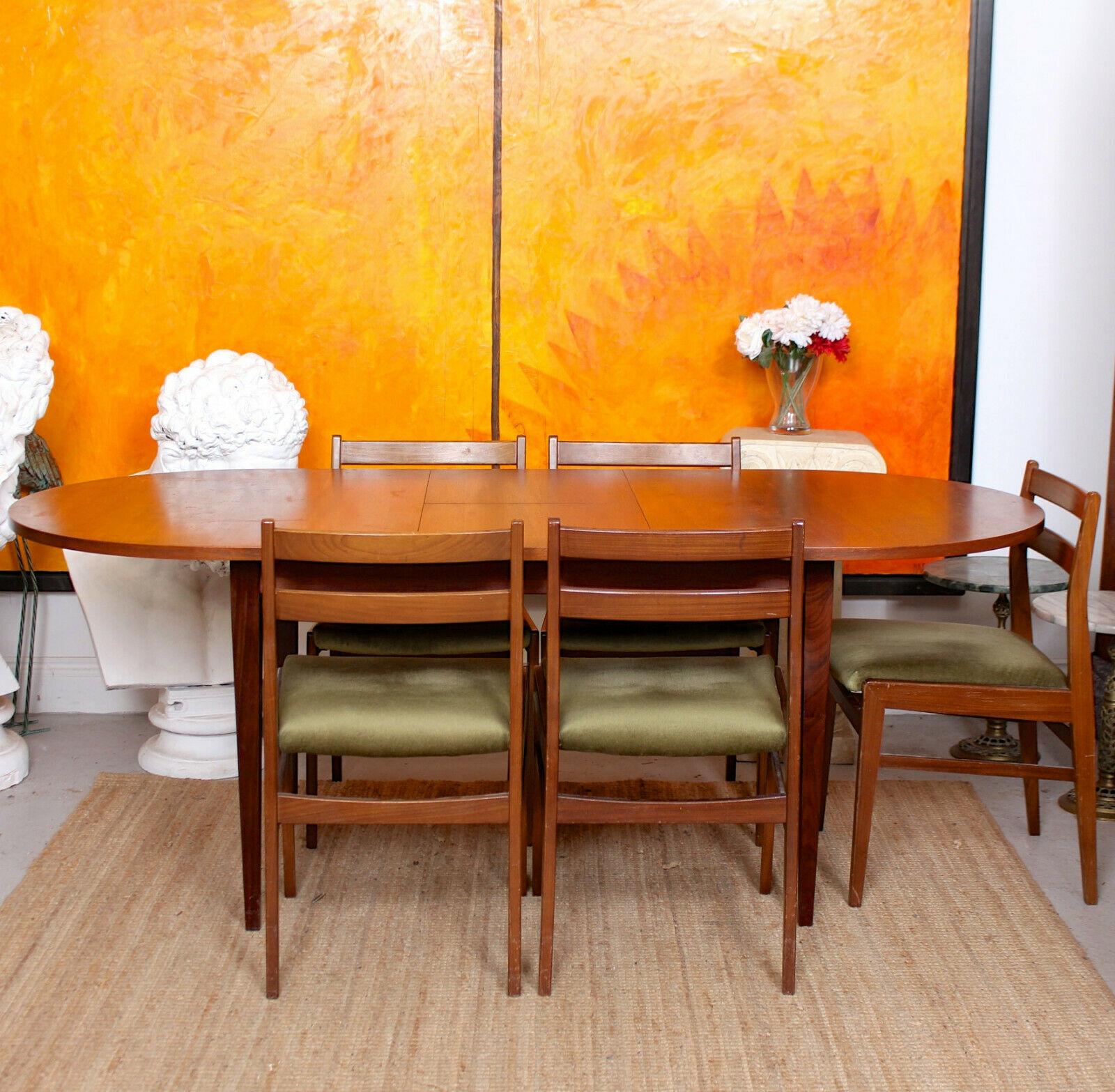 Teak Dining Table and 5 Chairs MCM, 1970s 1