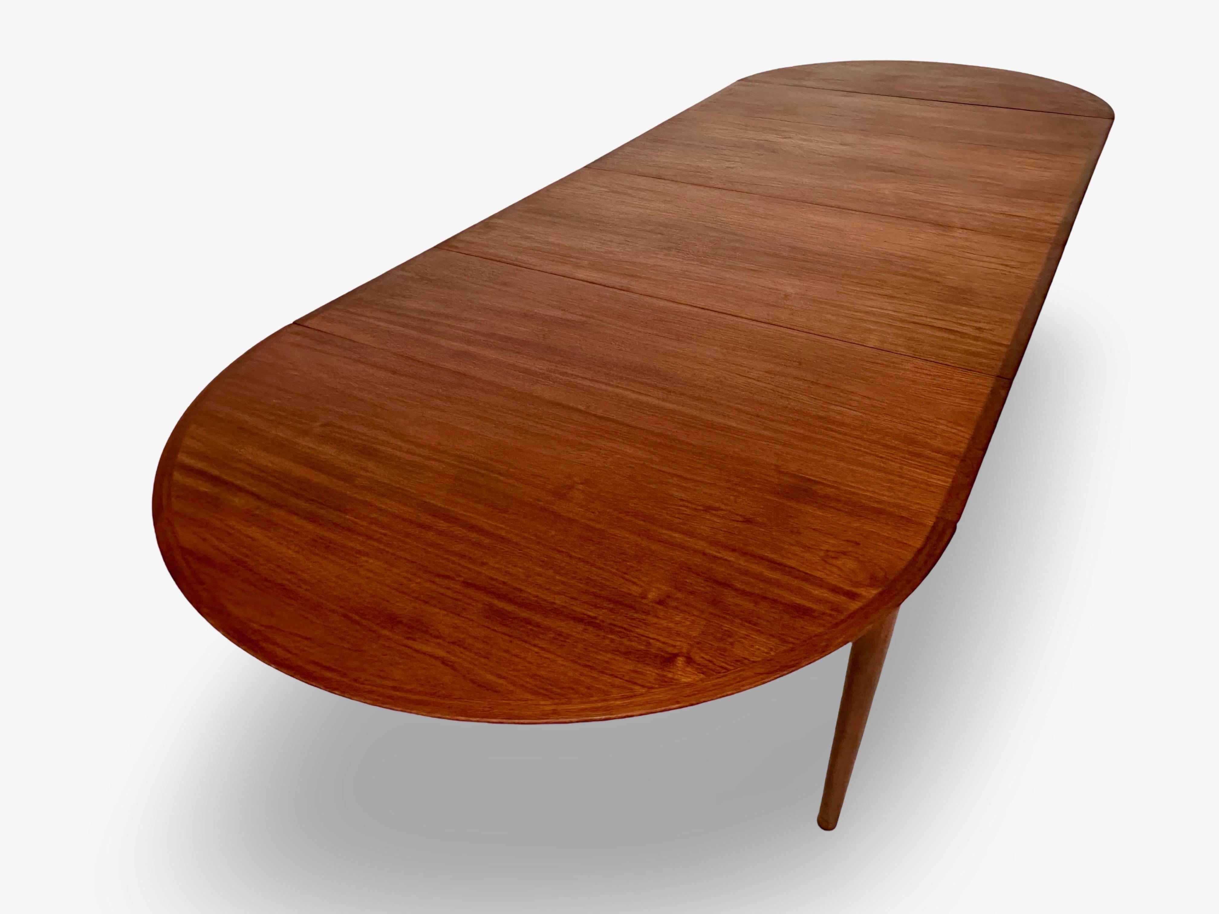 Scandinave moderne Table de salle à manger en teck par Arne Vodder / Sibast Møbler, Danemark. en vente